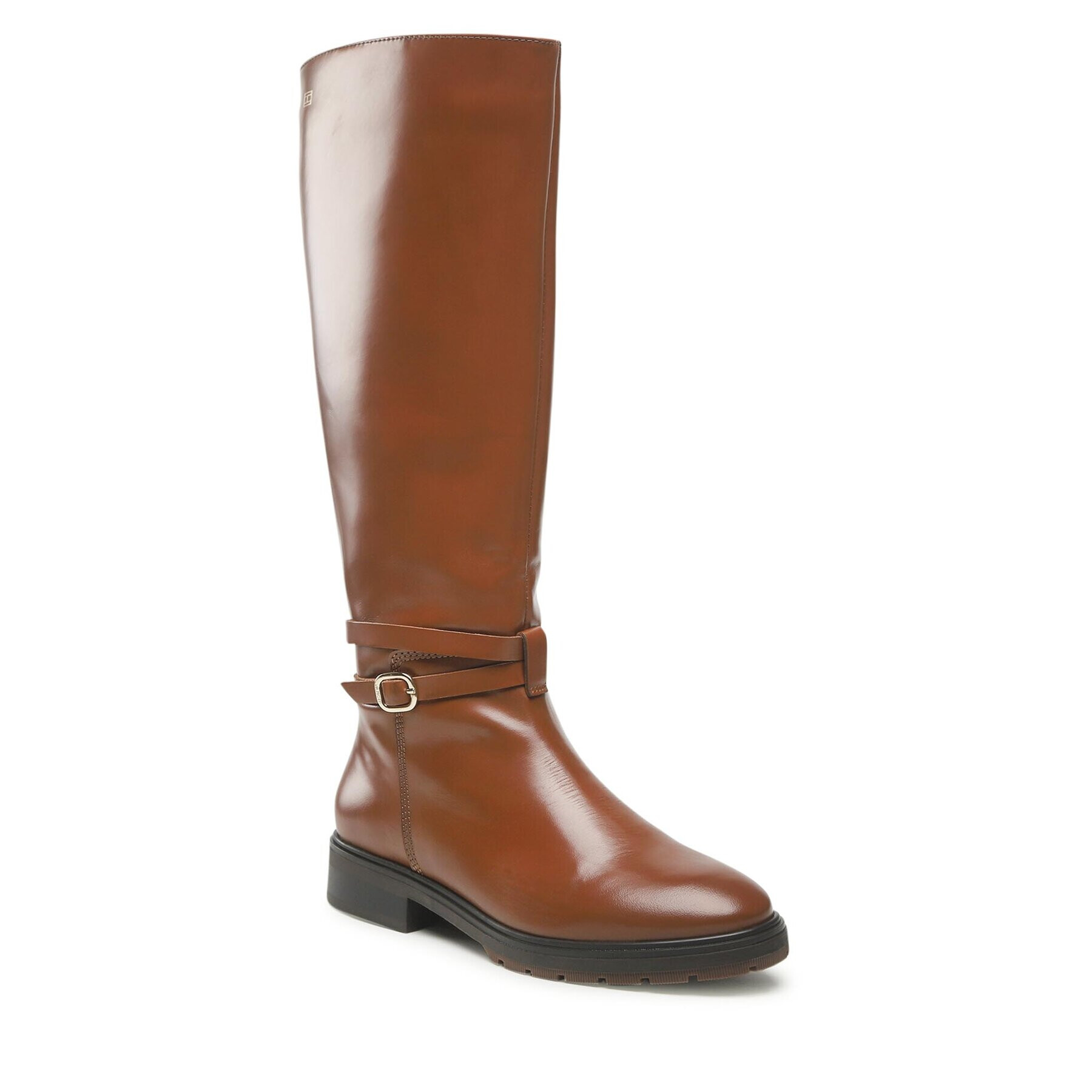 Tommy Hilfiger Lovaglócsizma Leather Belt Longboot FW0FW06758 Barna - Pepit.hu