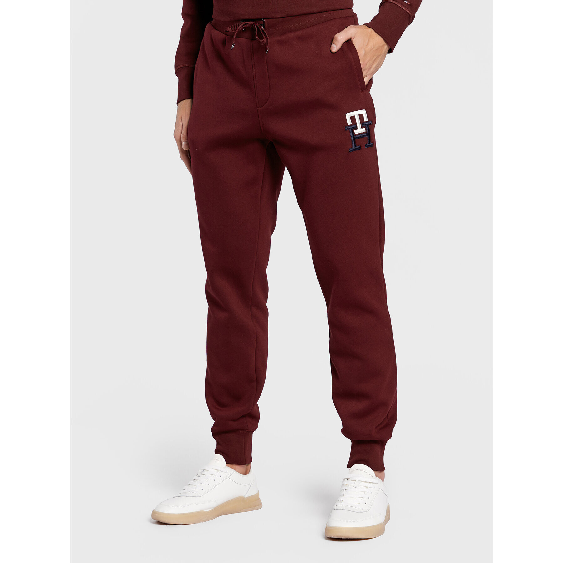 Tommy Hilfiger Melegítő alsó Essential Monogram MW0MW28208 Bordó Regular Fit - Pepit.hu