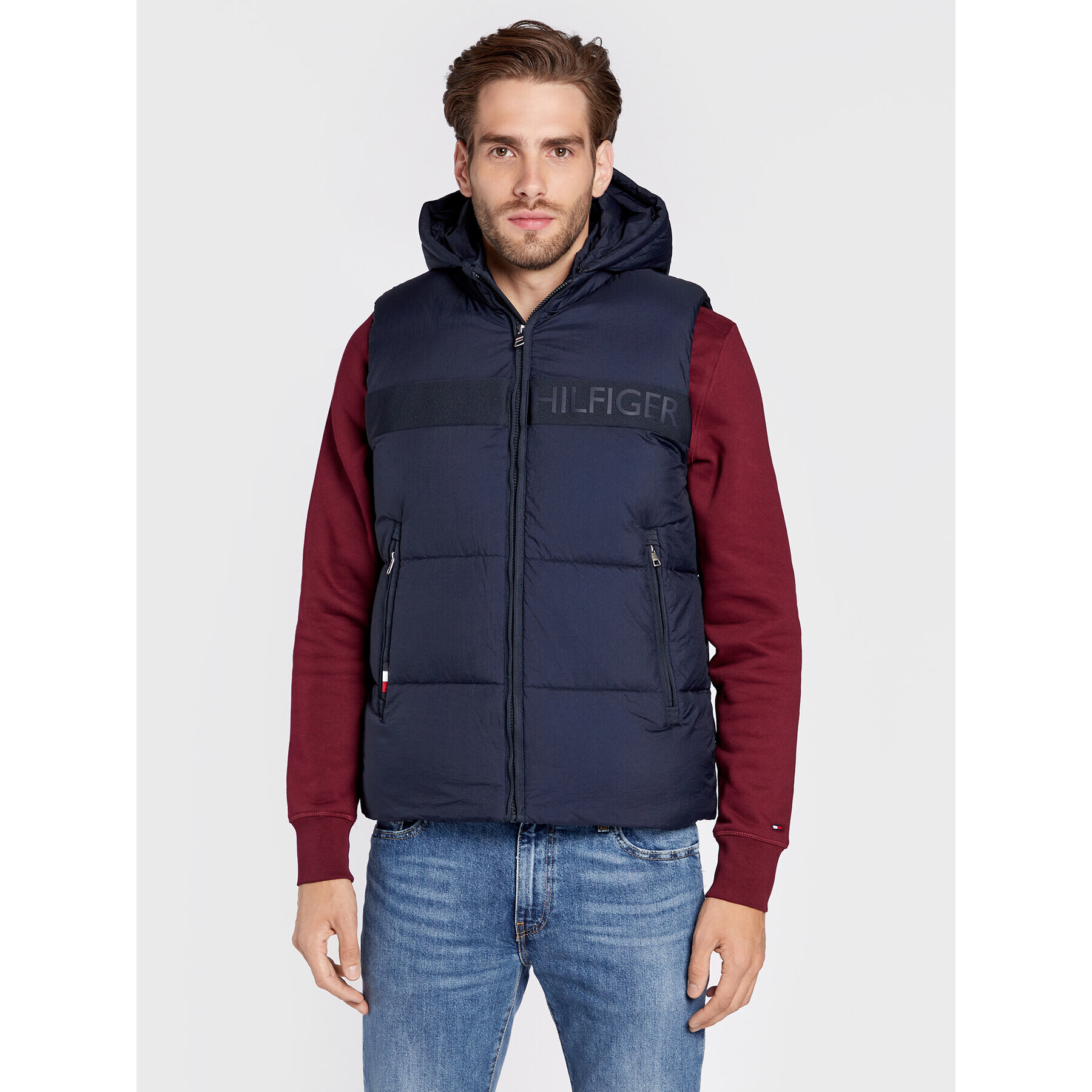 Tommy Hilfiger Mellény High Loft MW0MW27680 Sötétkék Regular Fit - Pepit.hu