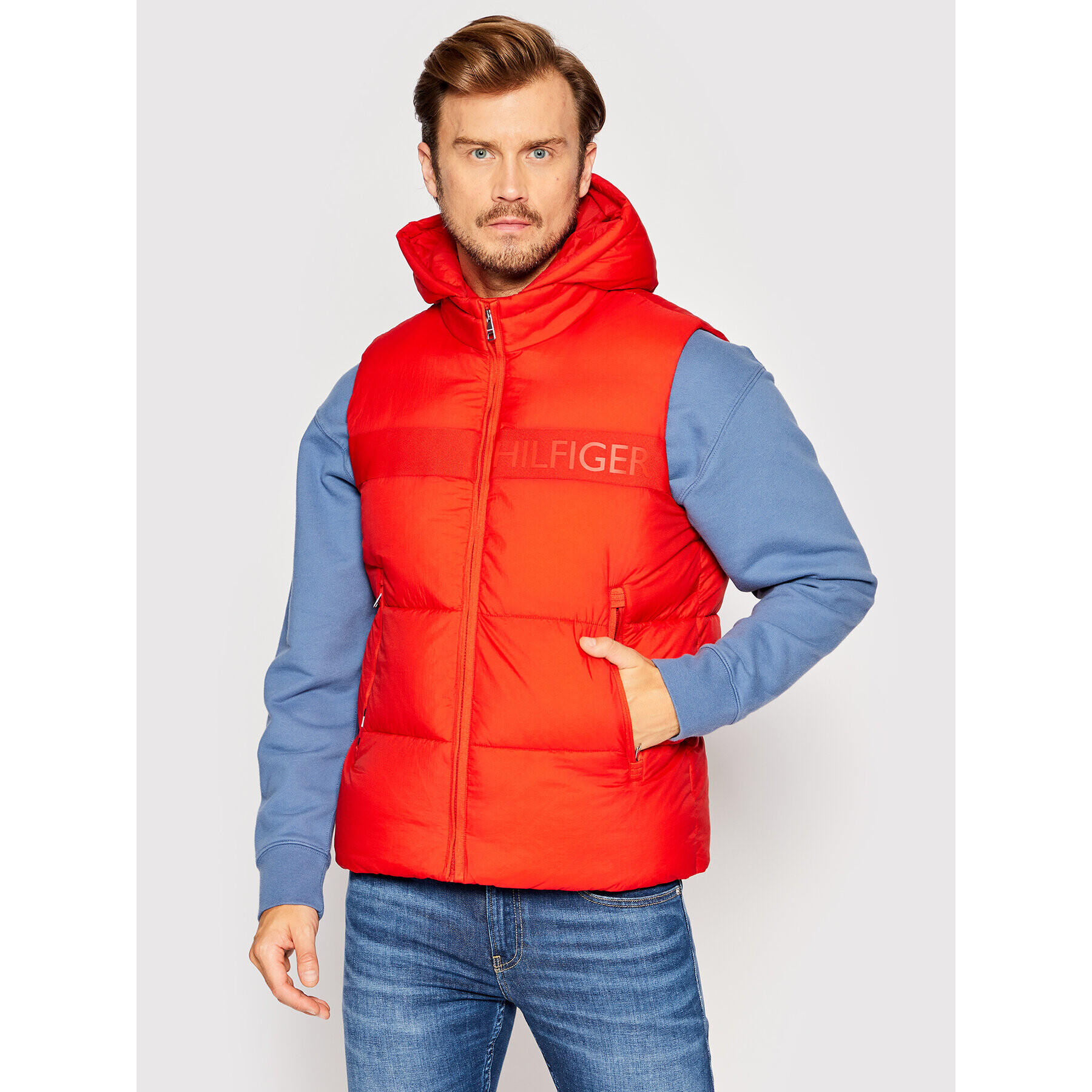 Tommy Hilfiger Mellény High Loft Vest MW0MW27680 Piros Regular Fit - Pepit.hu