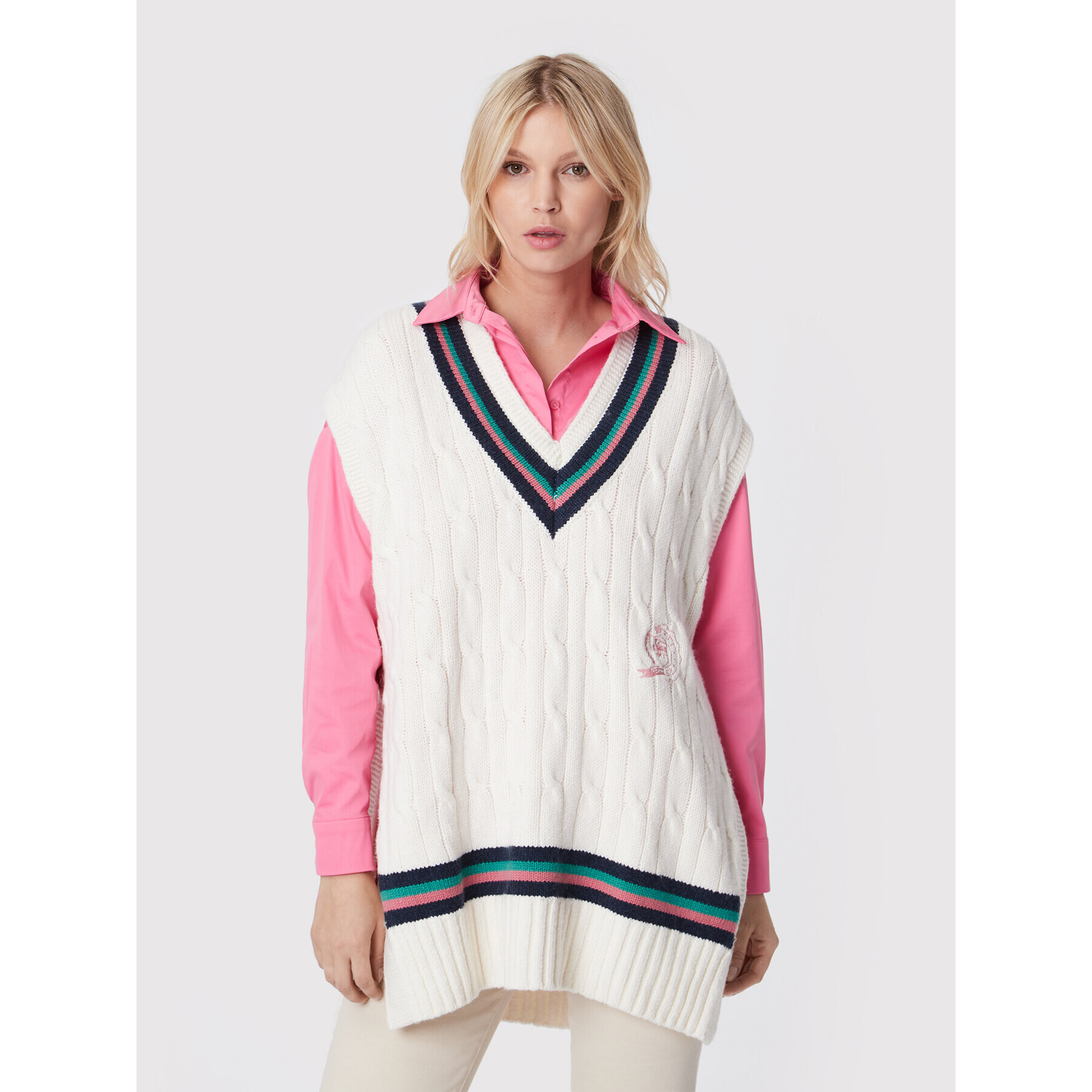 Tommy Hilfiger Mellény ICONS WW0WW35429 Bézs Oversize - Pepit.hu