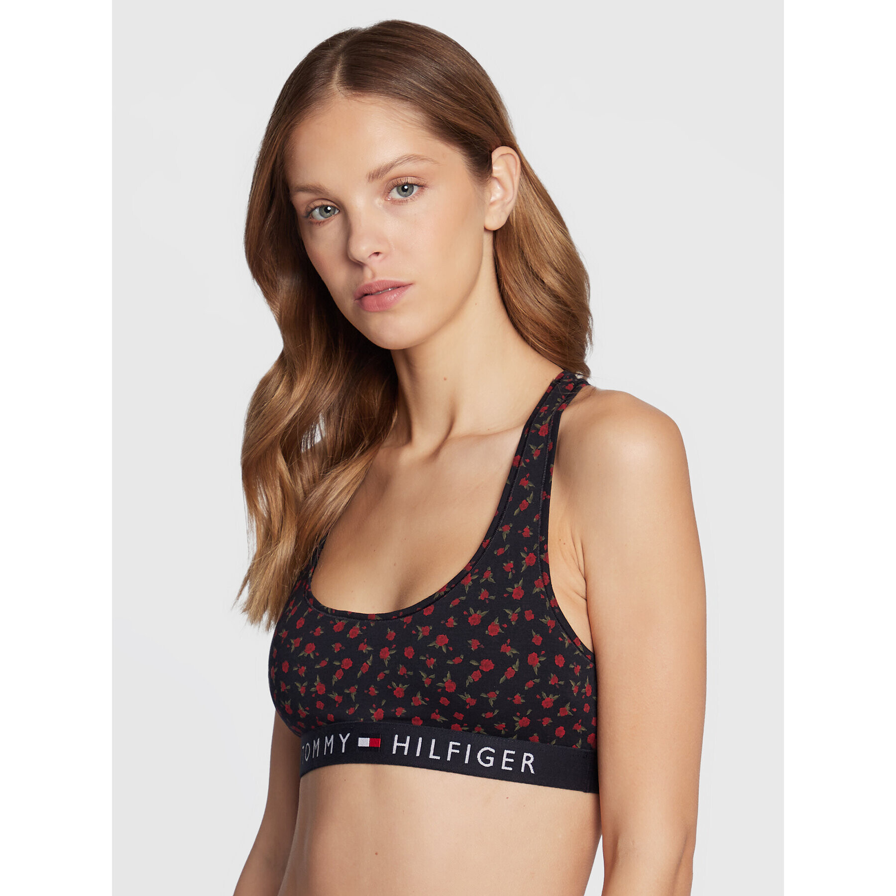 Tommy Hilfiger Melltartó felső Unlined Print UW0UW03868 Sötétkék - Pepit.hu