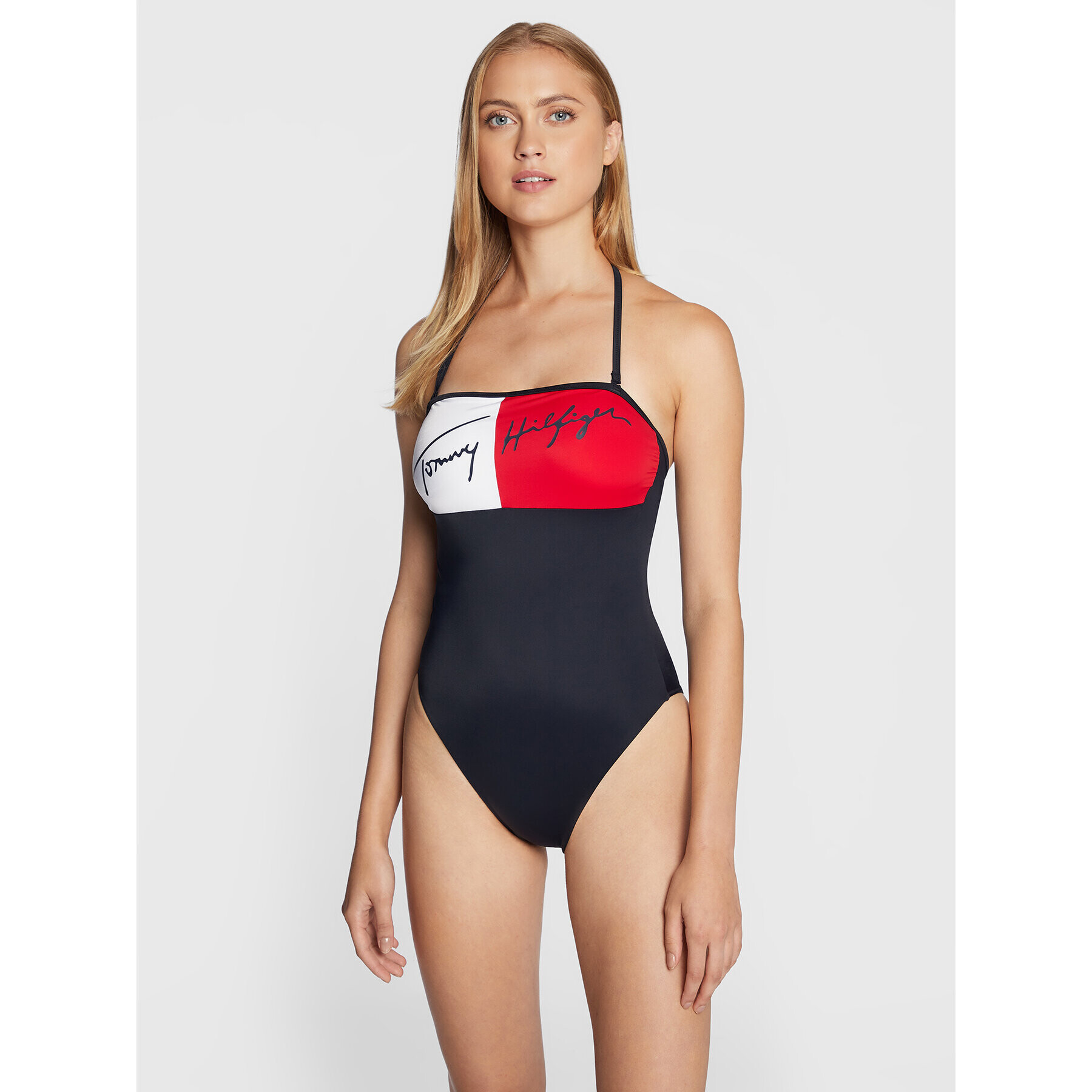 Tommy Hilfiger Női fürdőruha Cheeky Bandeau UW0UW03466 Sötétkék - Pepit.hu