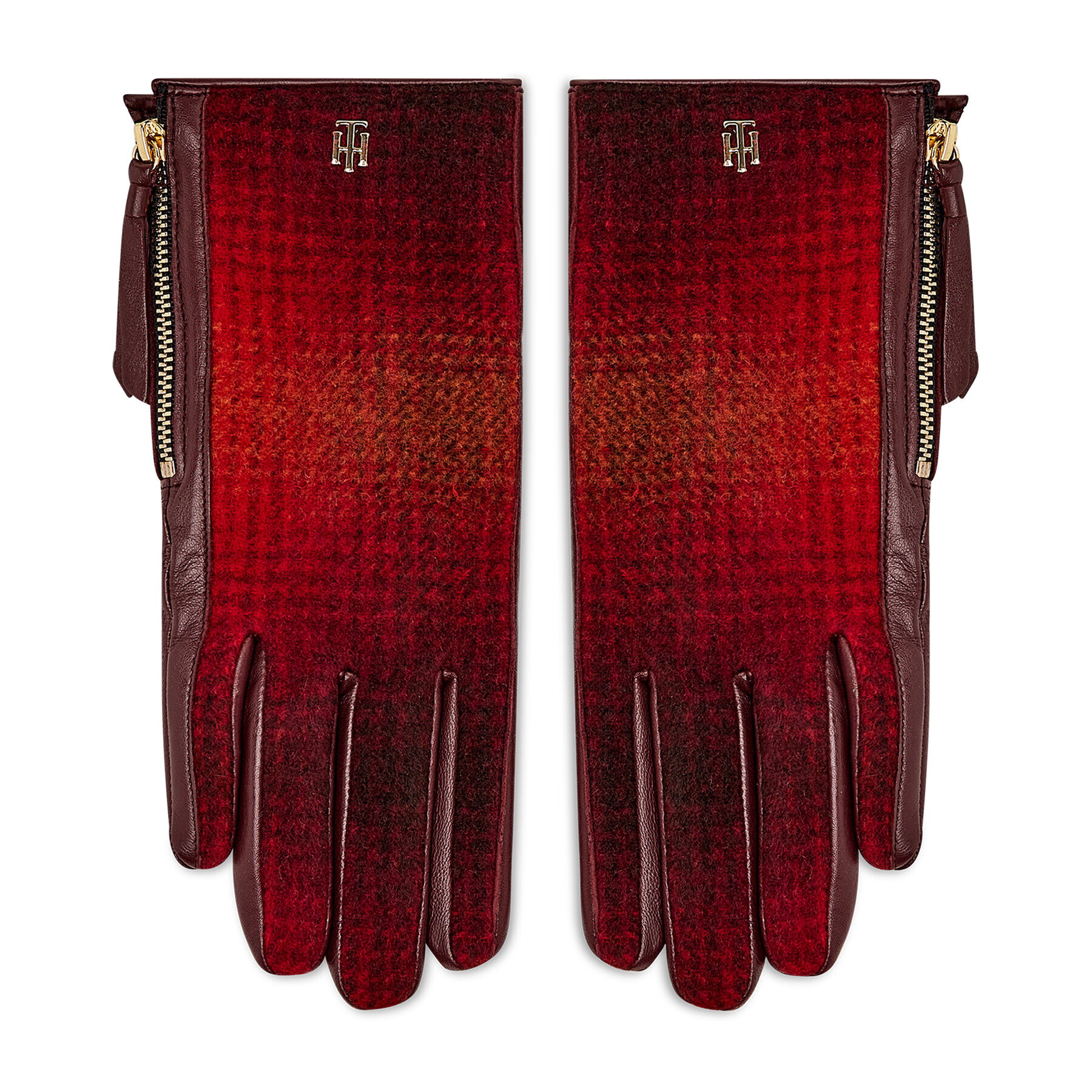 Tommy Hilfiger Női kesztyű Th Elevated Mix Gloves Check AW0AW10736 Piros - Pepit.hu