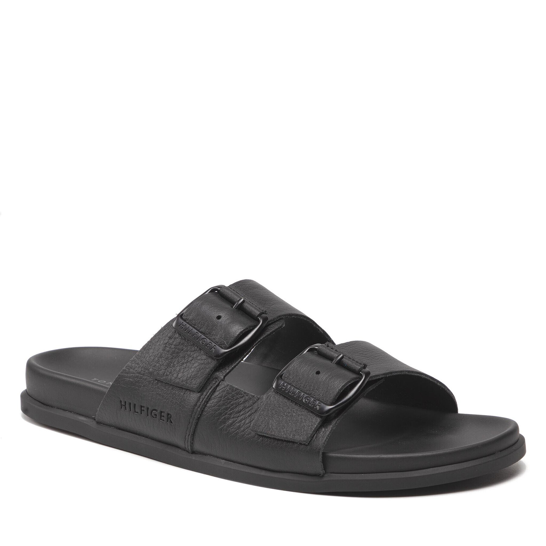 Tommy Hilfiger Papucs Elevated Leather Buckle Sandal FM0FM04085 Fekete - Pepit.hu