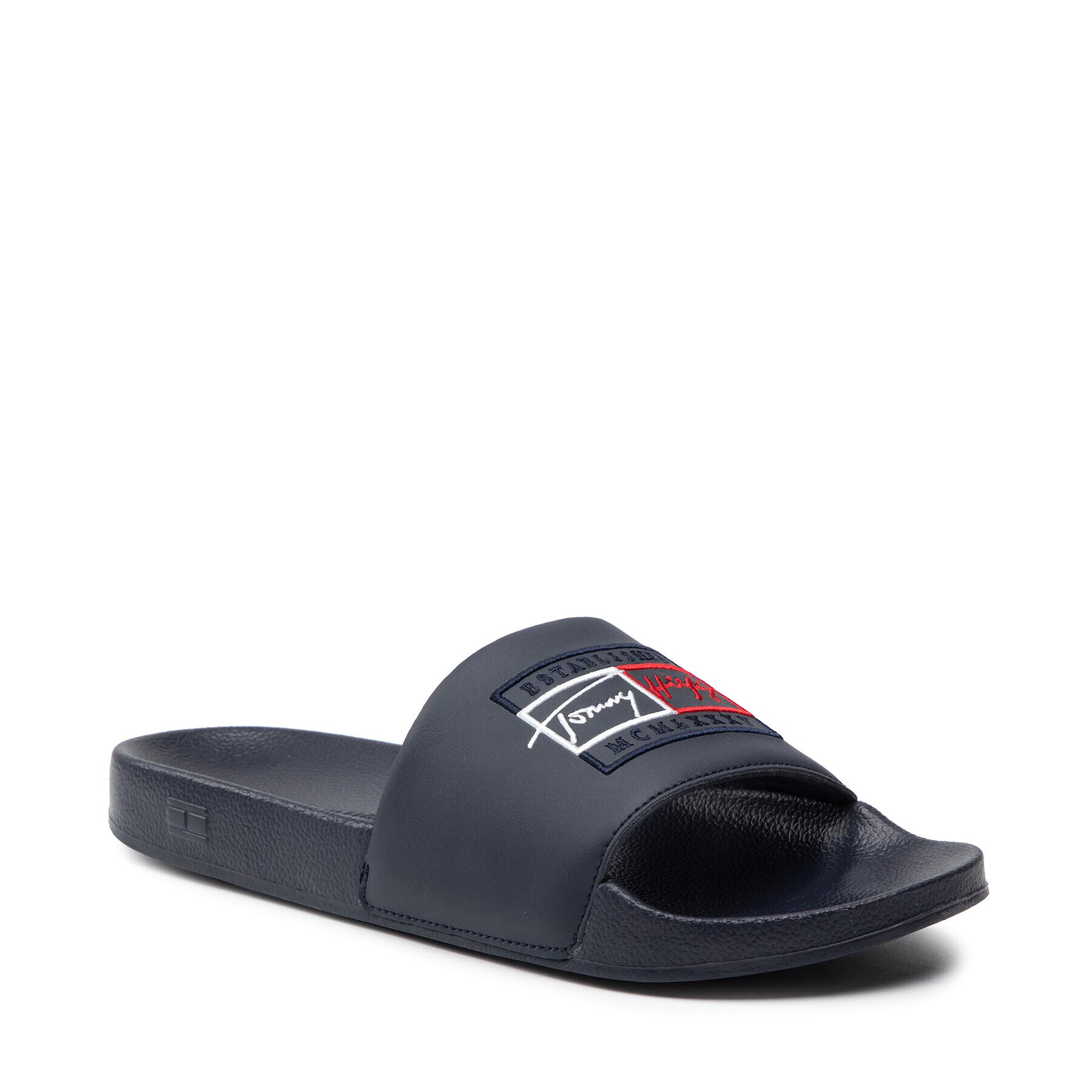 Tommy Hilfiger Papucs Embroidery Signature Slide FM0FM03647 Sötétkék - Pepit.hu