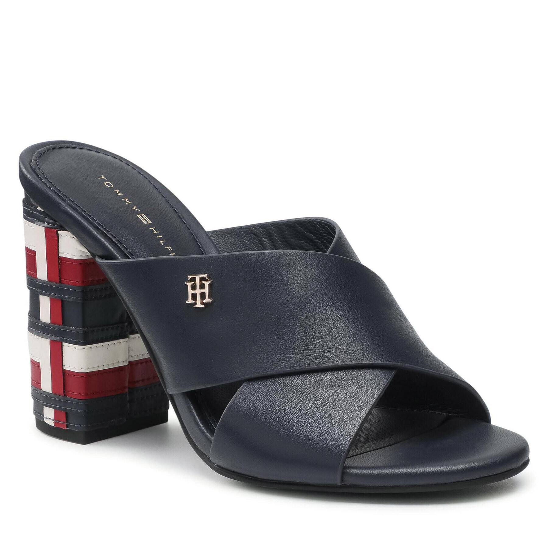 Tommy Hilfiger Papucs Th Corporate High Heel Mule FW0FW05772 Sötétkék - Pepit.hu