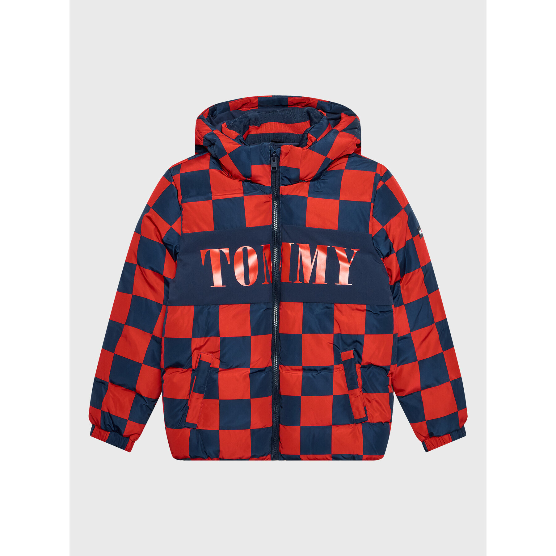 Tommy Hilfiger Pehelykabát Checker Board KB0KB07814 D Sötétkék Regular Fit - Pepit.hu