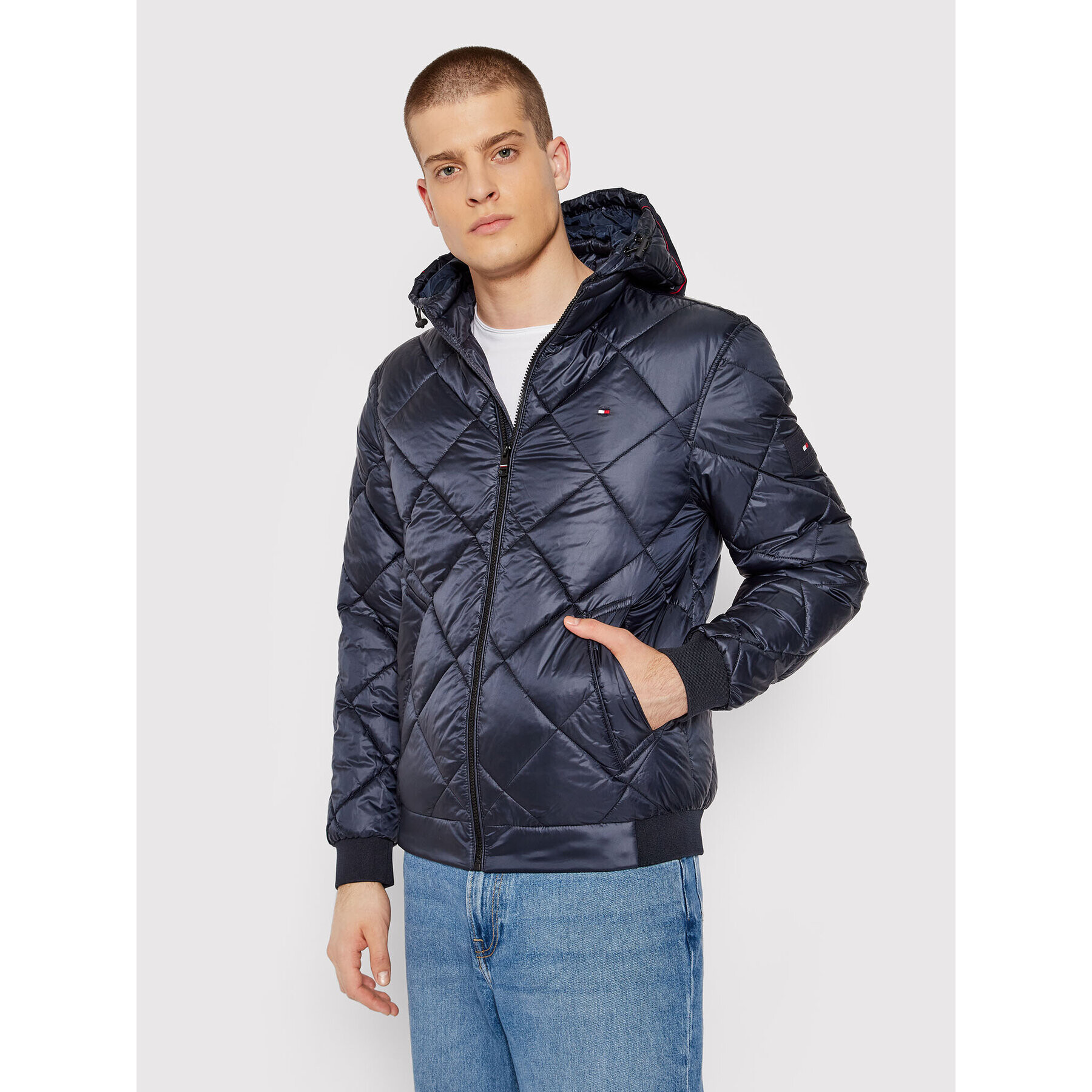 Tommy Hilfiger Pehelykabát Diamond Quilted MW0MW19617 Sötétkék Regular Fit - Pepit.hu