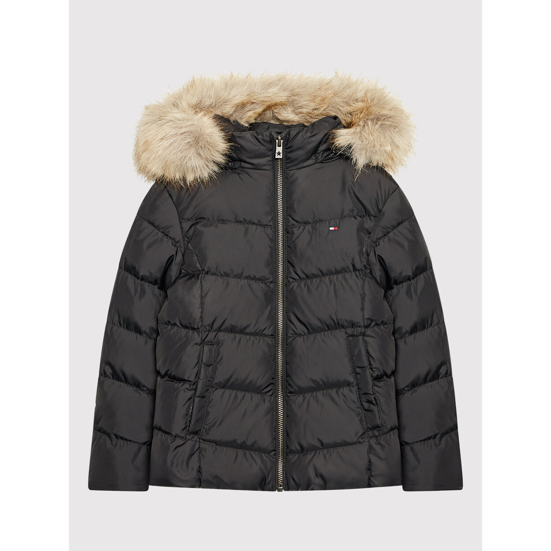 Tommy Hilfiger Pehelykabát Essential KG0KG05980 D Fekete Regular Fit - Pepit.hu