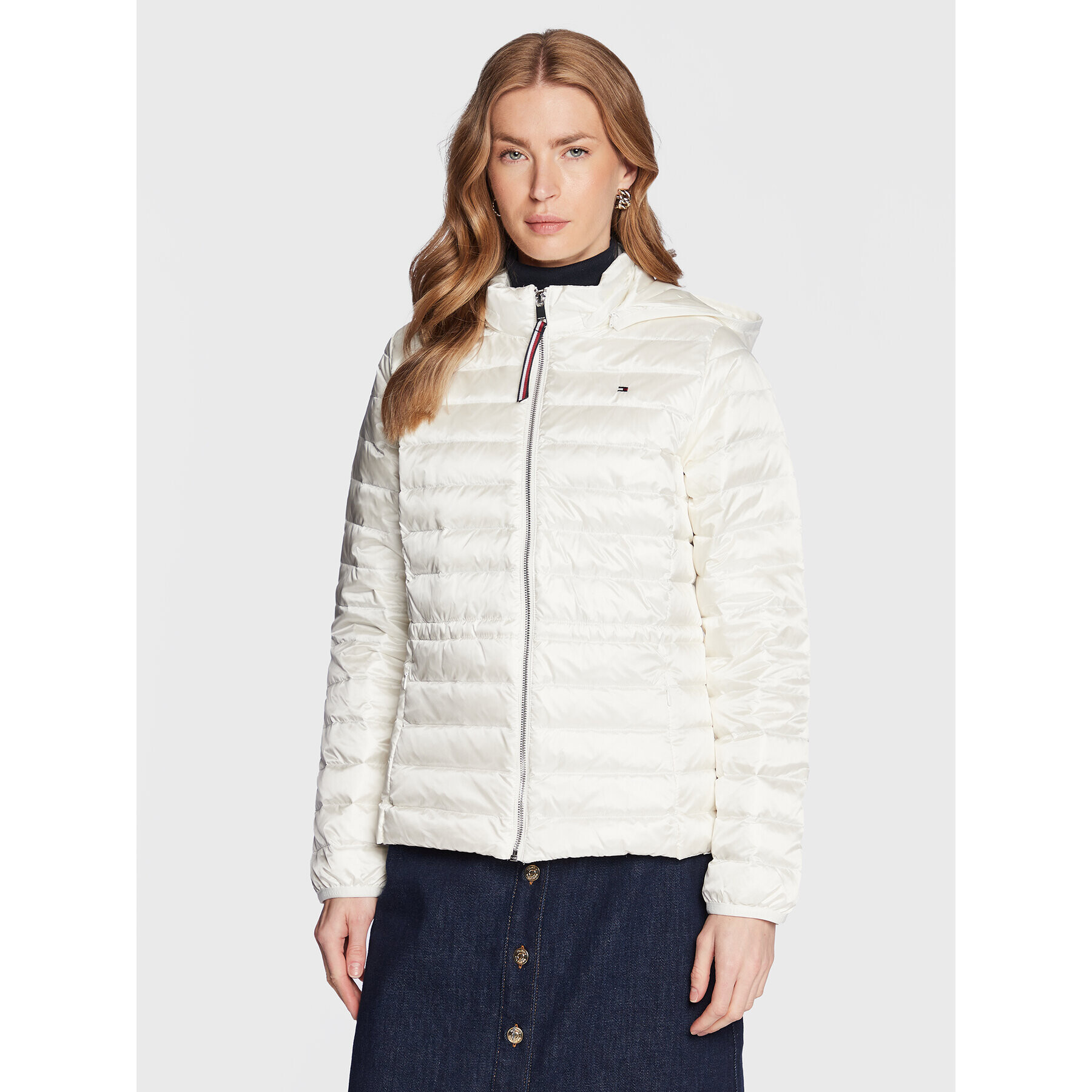 Tommy Hilfiger Pehelykabát Feminne WW0WW37264 Fehér Regular Fit - Pepit.hu