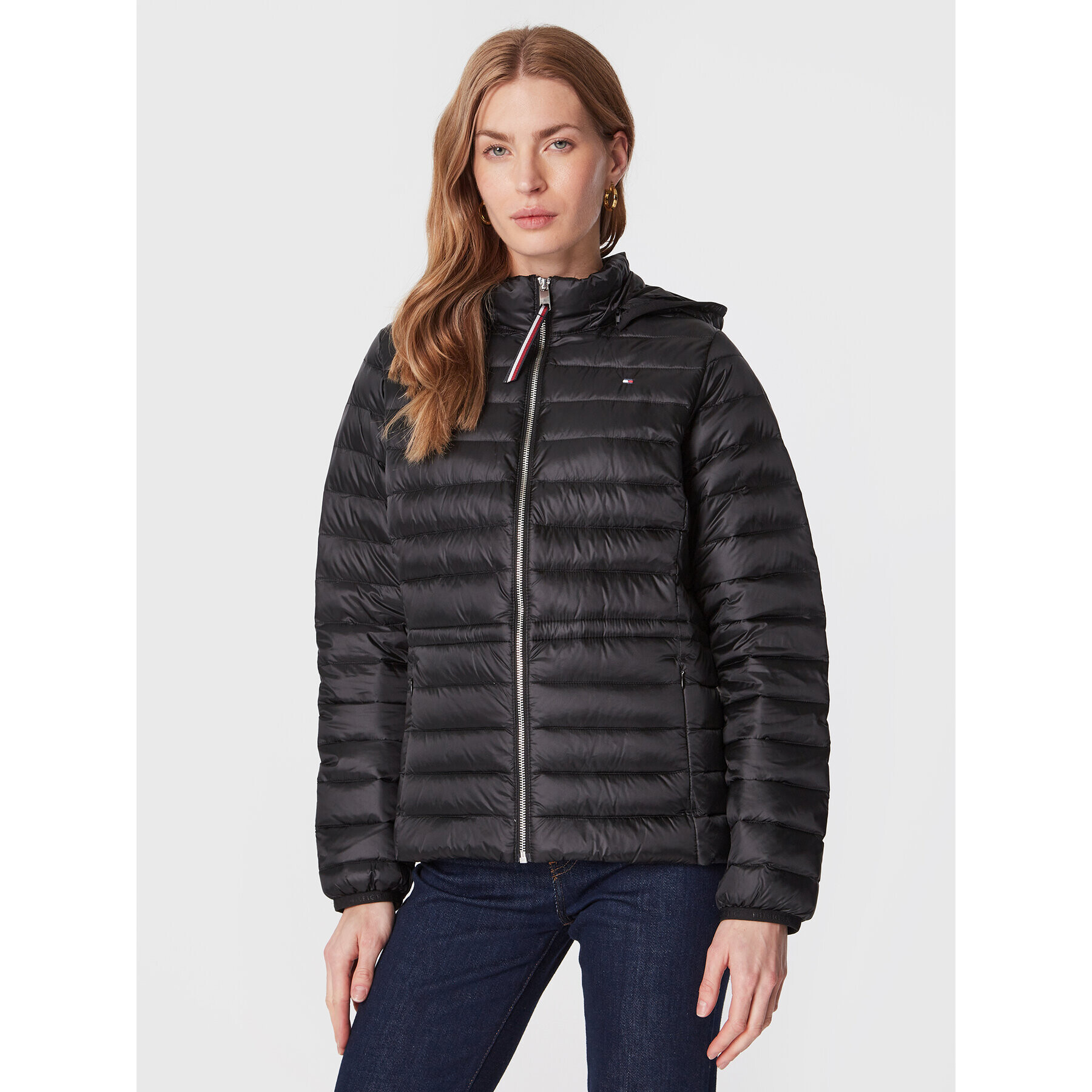 Tommy Hilfiger Pehelykabát Feminne WW0WW37264 Fekete Regular Fit - Pepit.hu