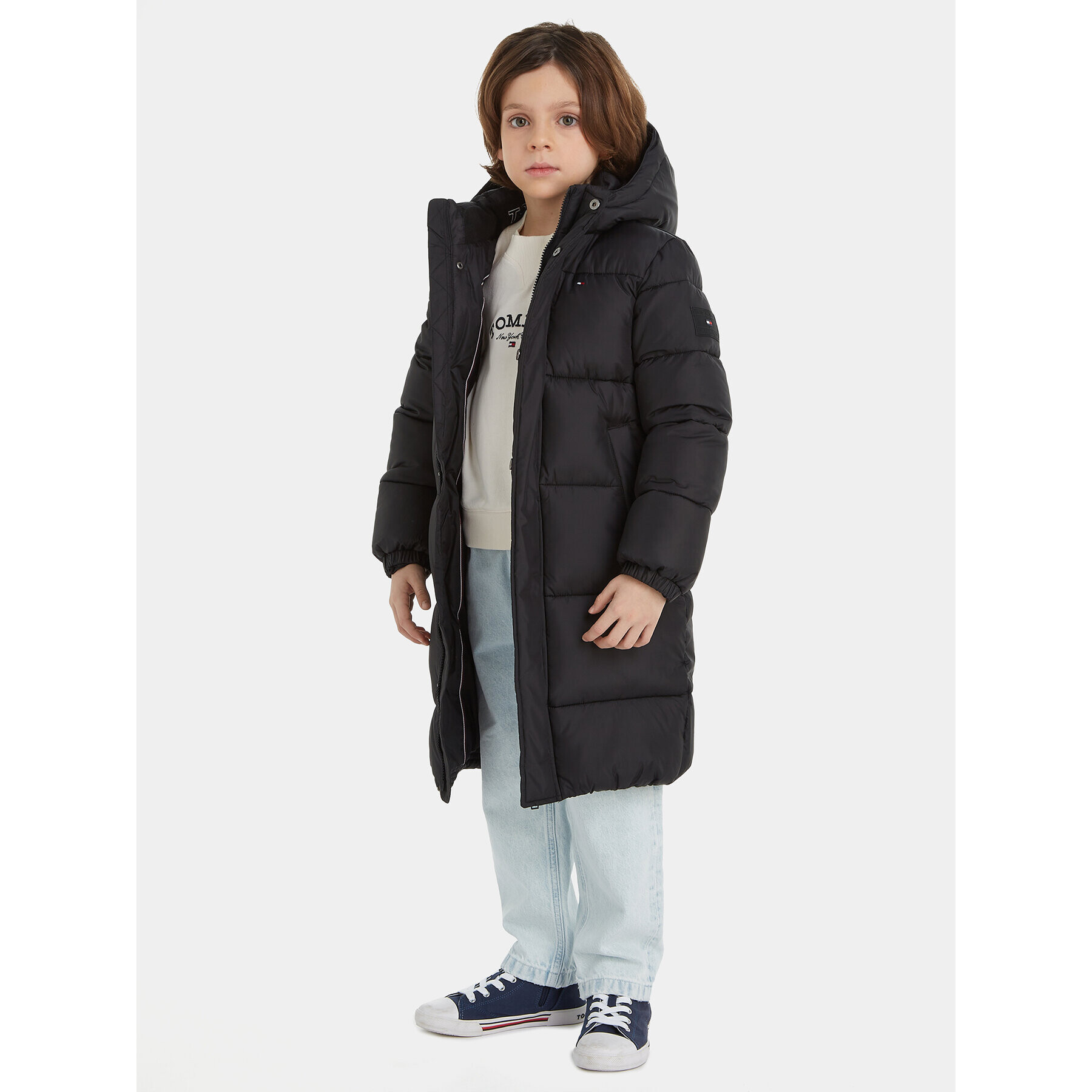 Tommy Hilfiger Pehelykabát KB0KB08558 S Fekete Regular Fit - Pepit.hu