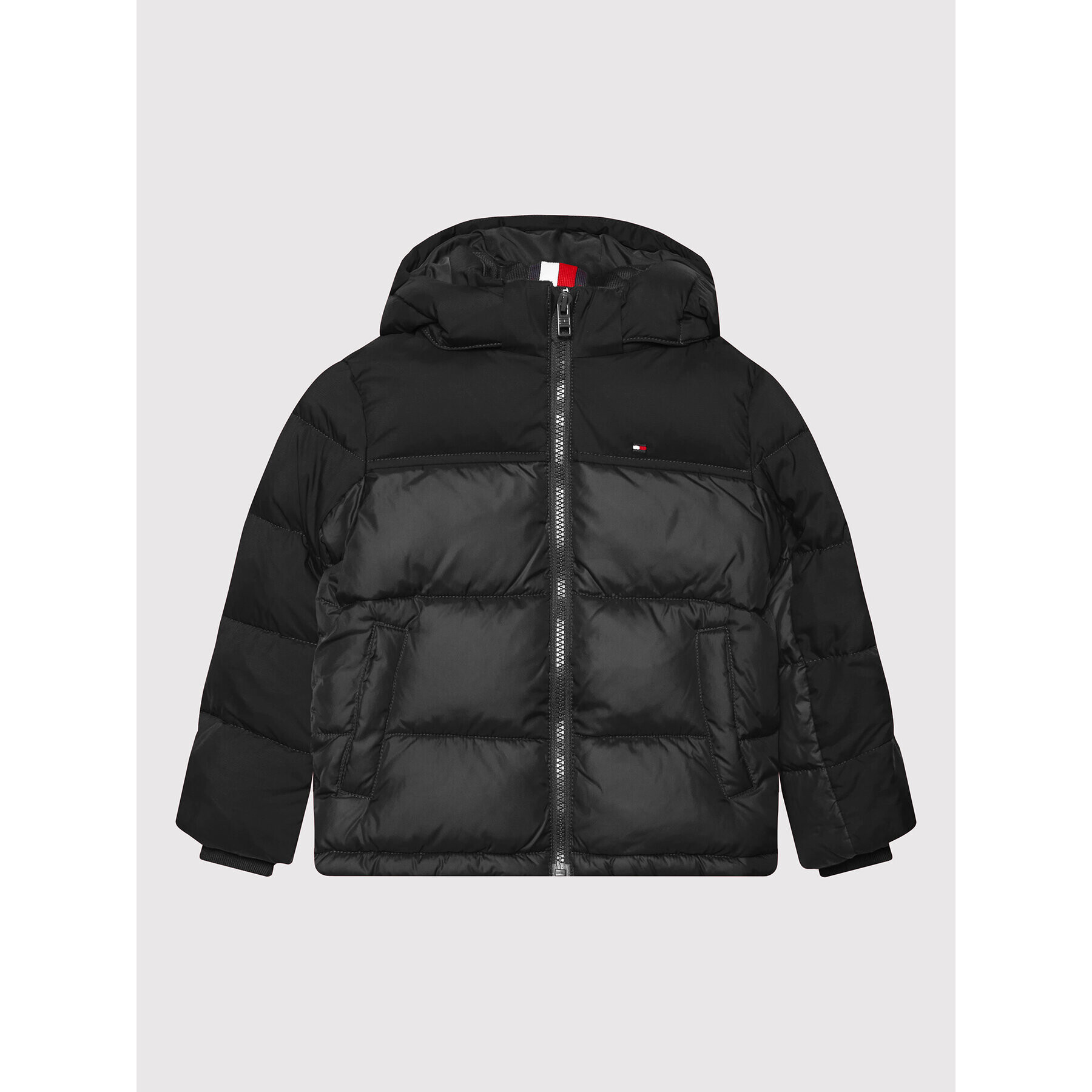 Tommy Hilfiger Pehelykabát Mixed Fabric KB0KB07516 Fekete Regular Fit - Pepit.hu