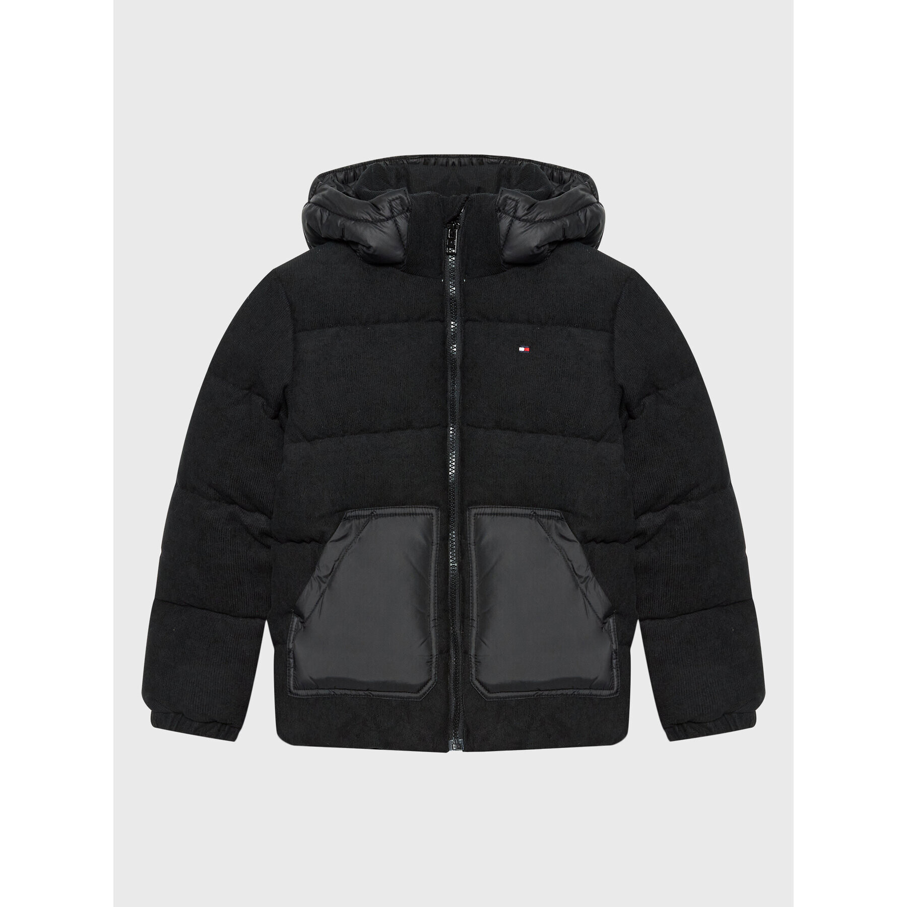 Tommy Hilfiger Pehelykabát Mixed Media KB0KB07815 D Fekete Regular Fit - Pepit.hu