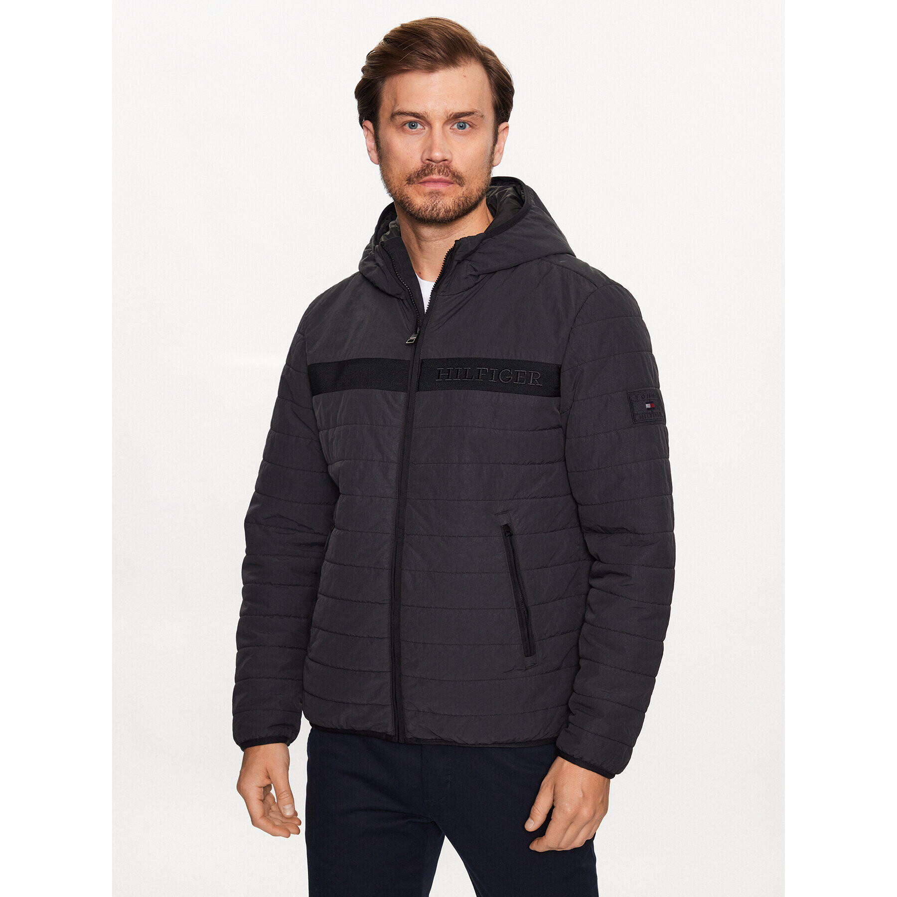 Tommy Hilfiger Pehelykabát MW0MW31639 Fekete Regular Fit - Pepit.hu