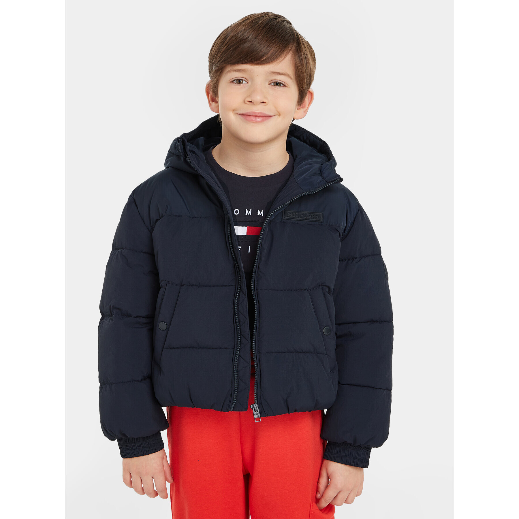 Tommy Hilfiger Pehelykabát New York KG0KG07551 Sötétkék Relaxed Fit - Pepit.hu