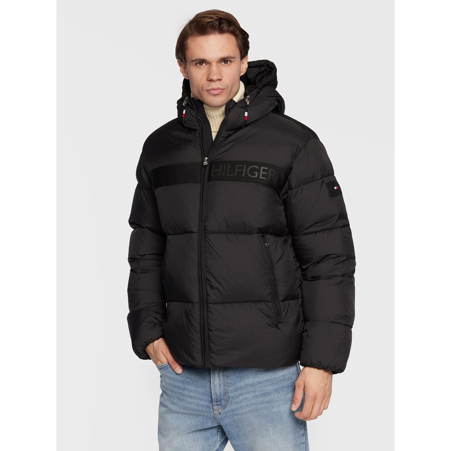 Tommy Hilfiger Pehelykabát Ny High Loft MW0MW27679 Fekete Regular Fit - Pepit.hu