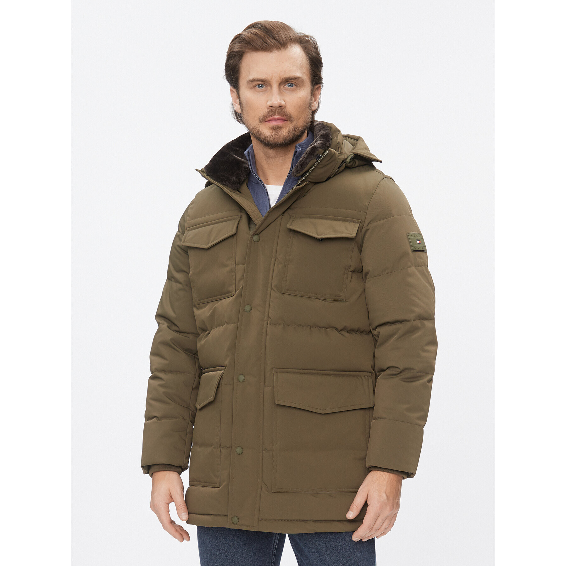 Tommy Hilfiger Pehelykabát Rockie MW0MW32780 Khaki Regular Fit - Pepit.hu