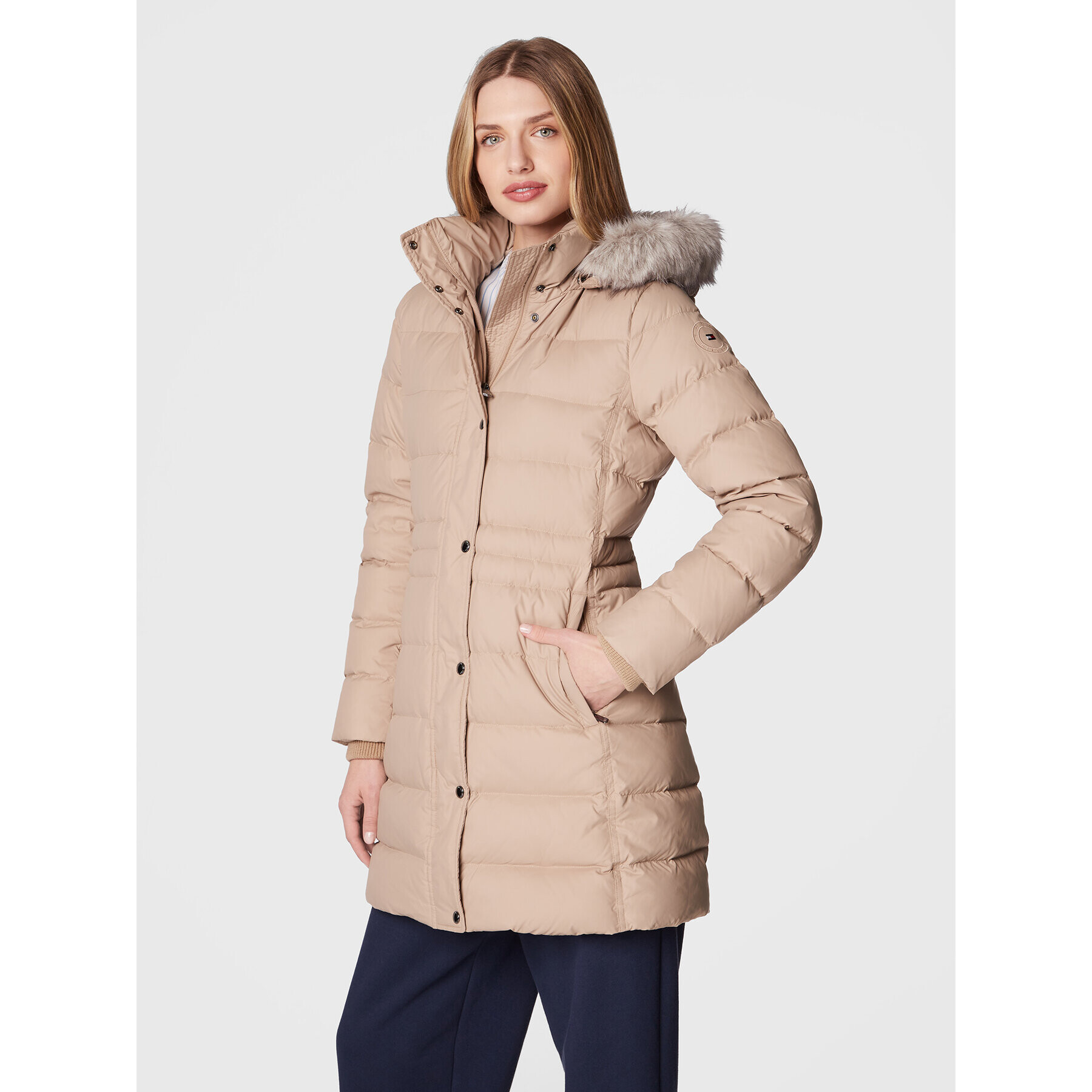 Tommy Hilfiger Pehelykabát Tyra WW0WW37487 Bézs Regular Fit - Pepit.hu