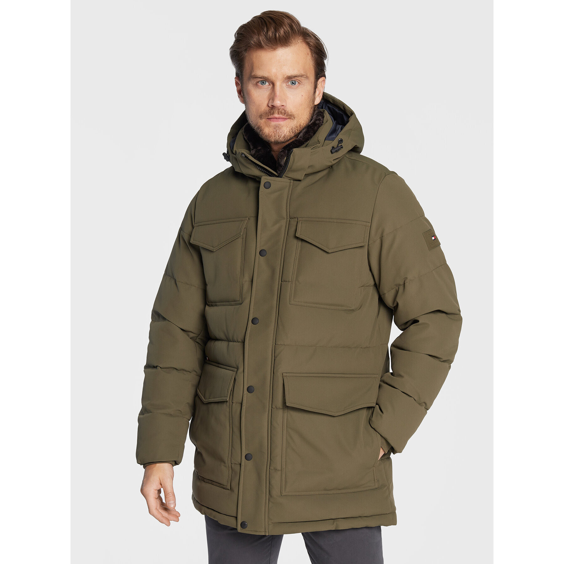 Tommy Hilfiger Pehelykabát Utility MW0MW27703 Zöld Regular Fit - Pepit.hu