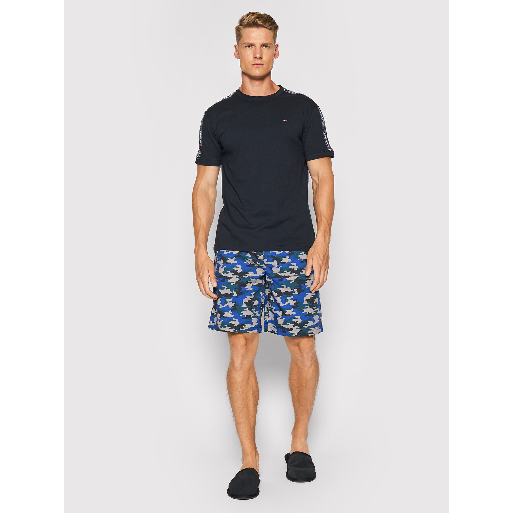 Tommy Hilfiger Pizsama Cn Ss Short Woven Set UM0UM02171 Sötétkék - Pepit.hu