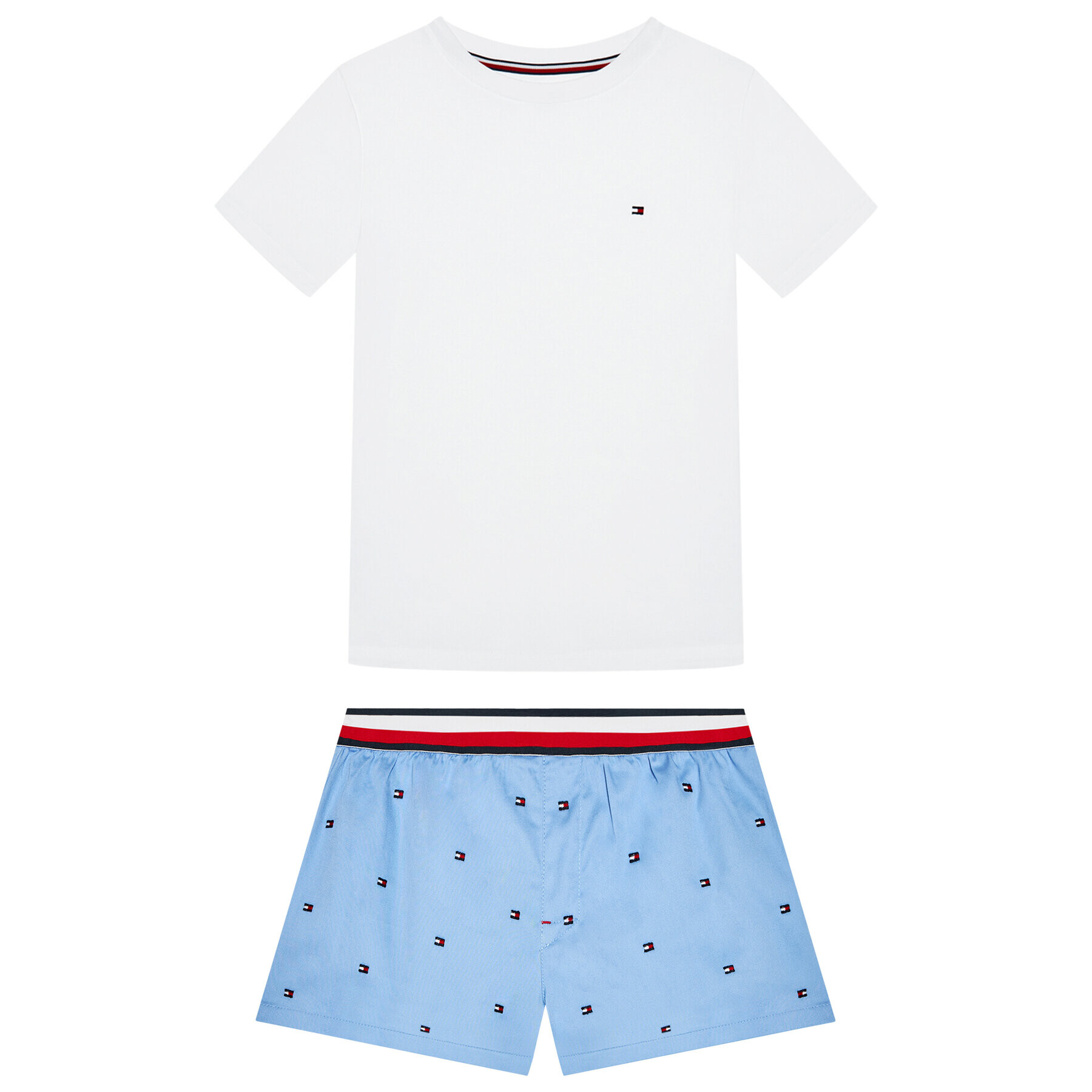 Tommy Hilfiger Pizsama Set Woven Emroidery UB0UB00386 Fehér - Pepit.hu