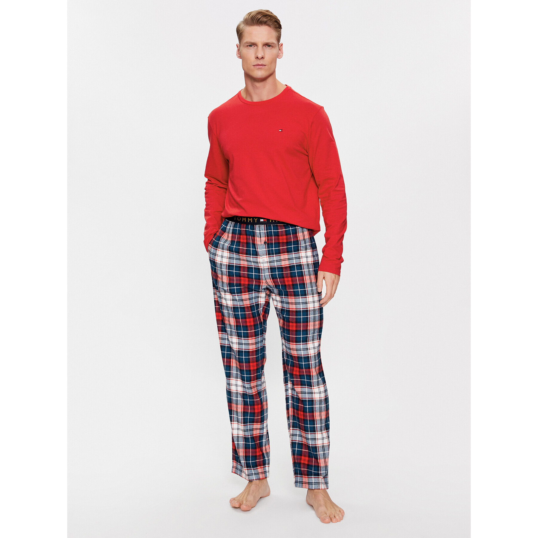 Tommy Hilfiger Pizsama UM0UM02988 Piros Regular Fit - Pepit.hu