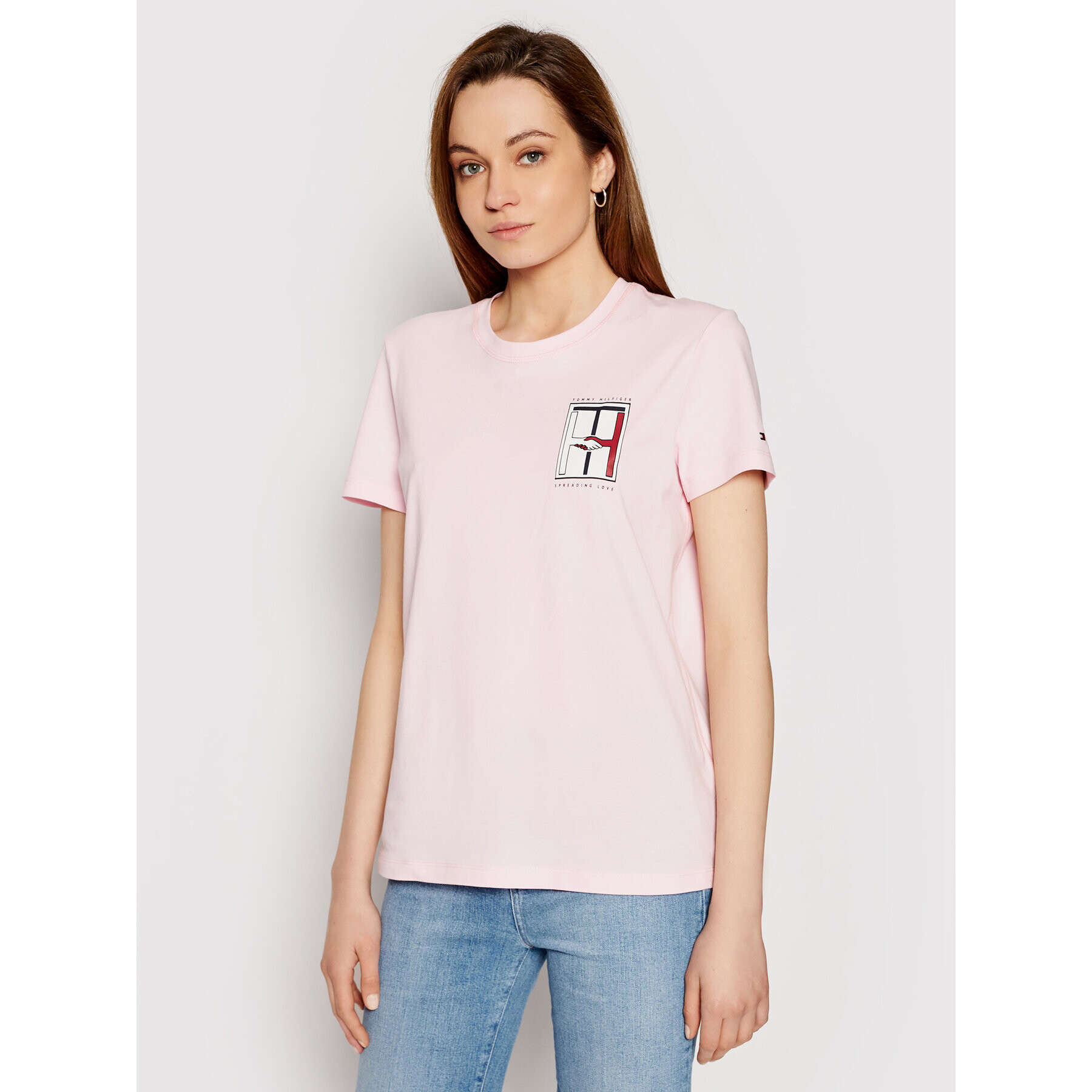 Tommy Hilfiger Póló Abo Earth Day Tee WW0WW32329 Rózsaszín Regular Fit - Pepit.hu