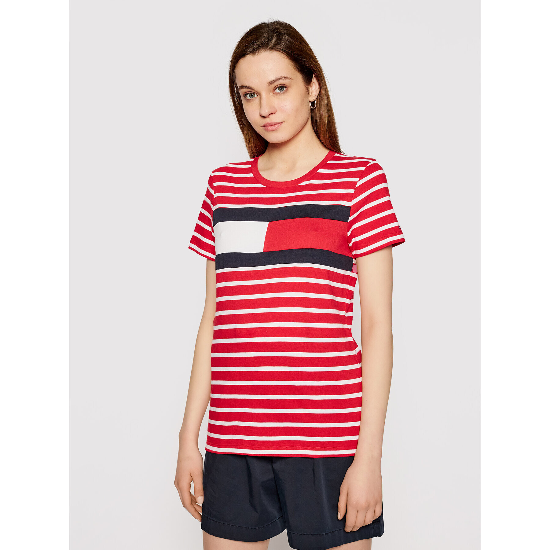 Tommy Hilfiger Póló Abo Flag WW0WW32439 Piros Regular Fit - Pepit.hu