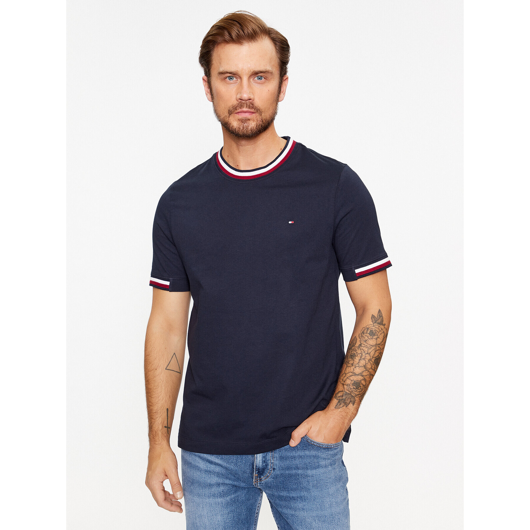 Tommy Hilfiger Póló Bold Global MW0MW32585 Sötétkék Regular Fit - Pepit.hu