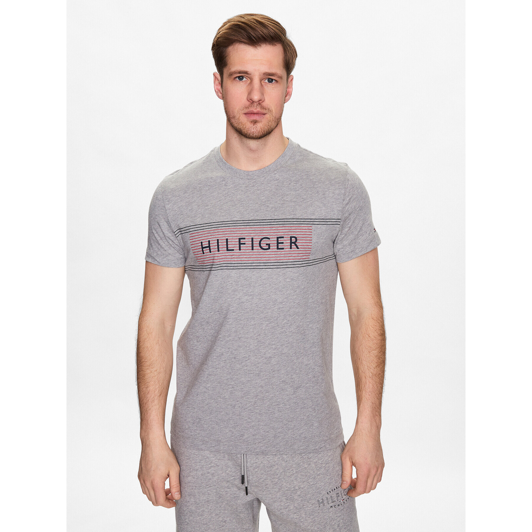 Tommy Hilfiger Póló Brand Love MW0MW30035 Szürke Regular Fit - Pepit.hu