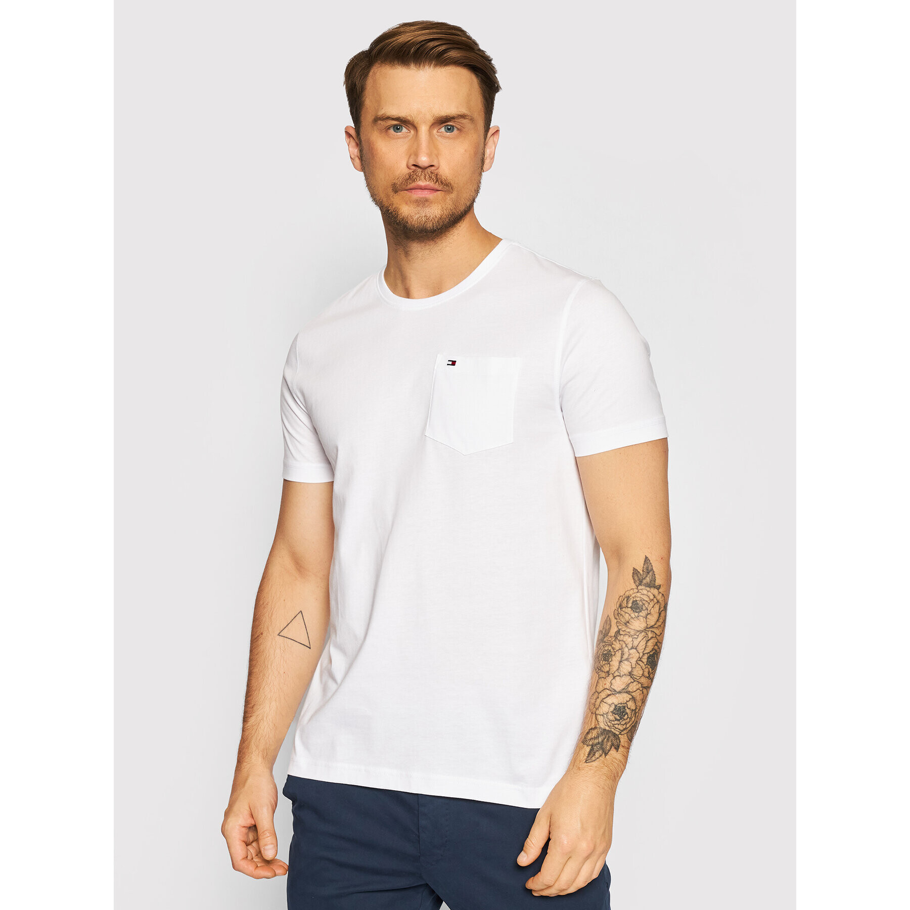 Tommy Hilfiger Póló Classic Pocket MW0MW19230 Fehér Regular Fit - Pepit.hu