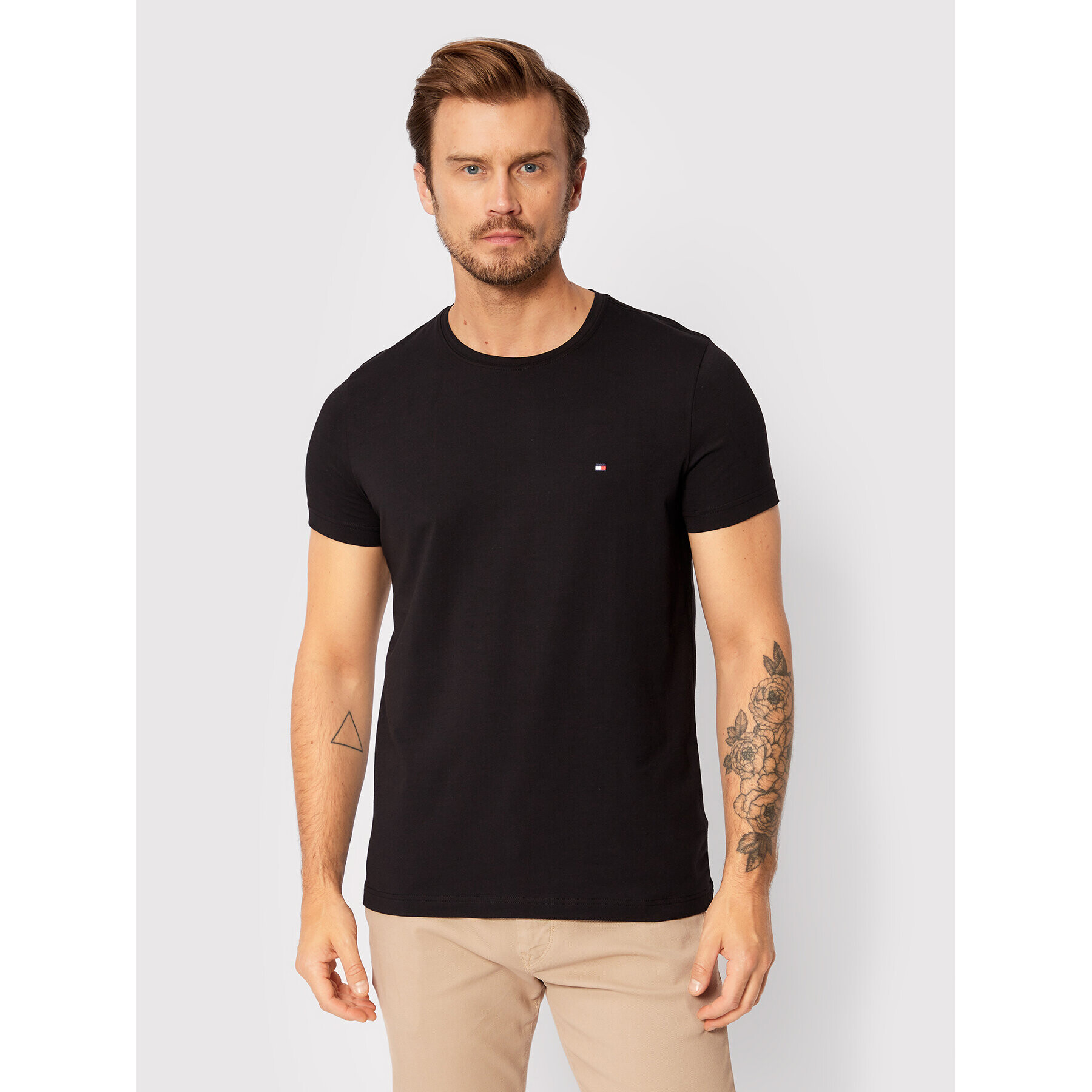 Tommy Hilfiger Póló Core Stretch MW0MW27539 Fekete Slim Fit - Pepit.hu