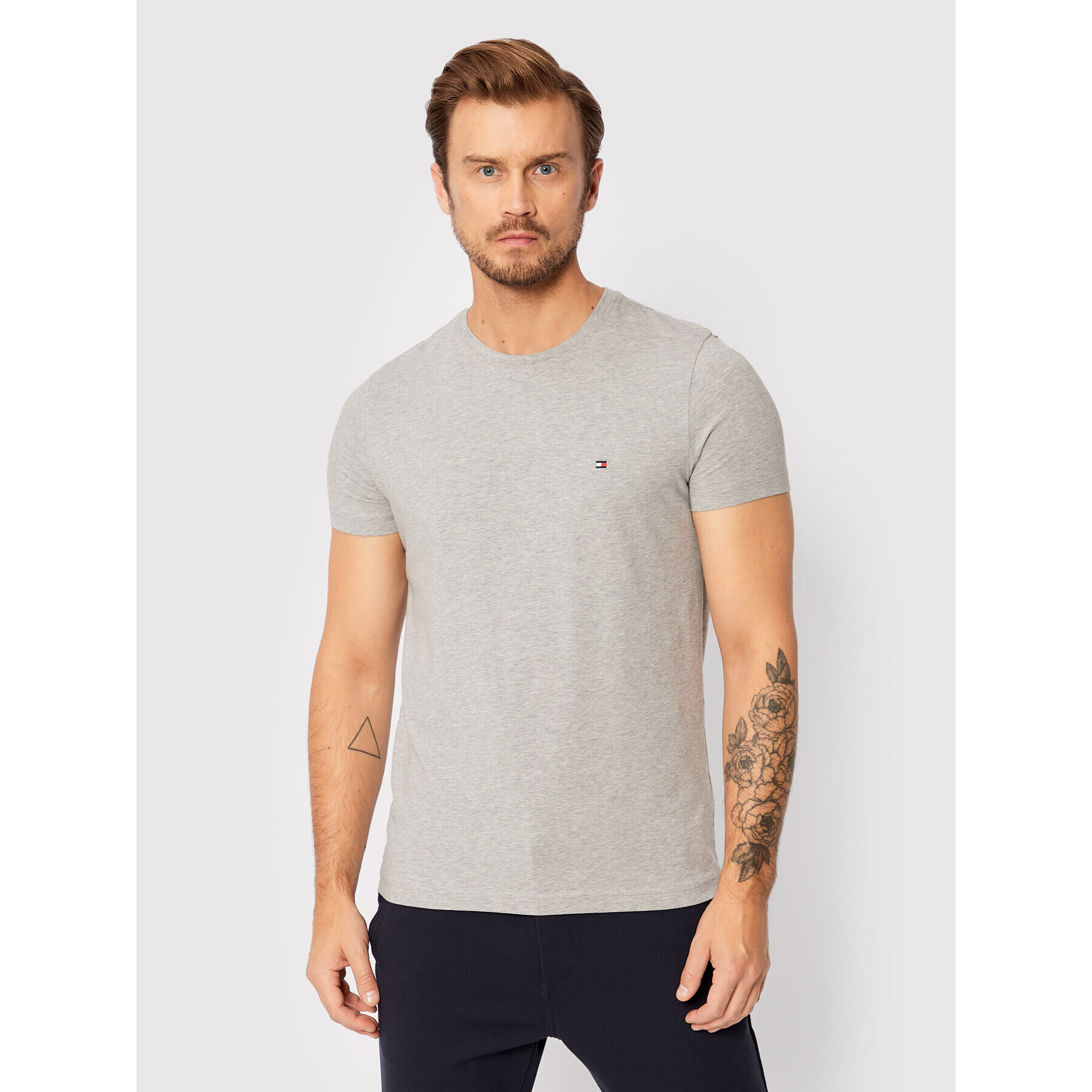 Tommy Hilfiger Póló Core Stretch MW0MW27539 Szürke Slim Fit - Pepit.hu