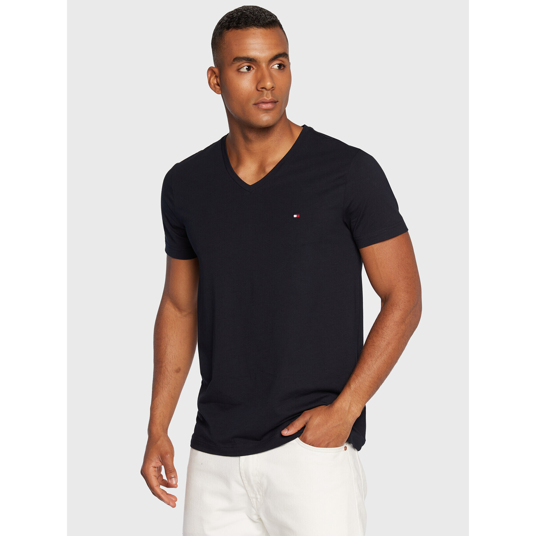 Tommy Hilfiger Póló Core Stretch MW0MW27540 Sötétkék Slim Fit - Pepit.hu