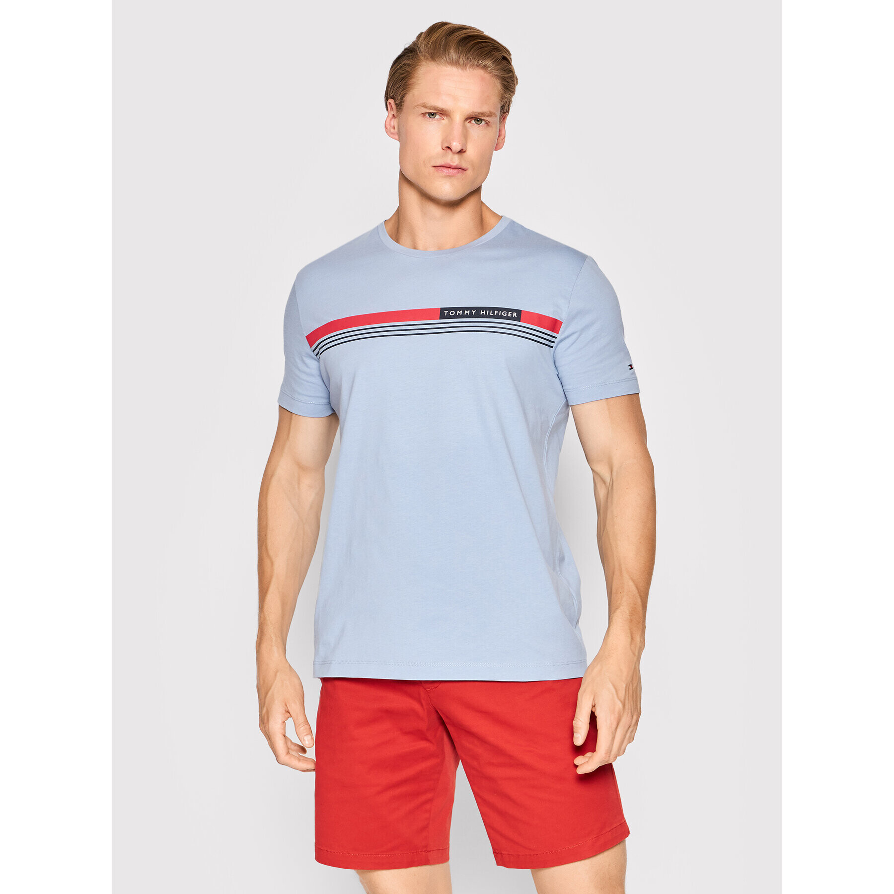 Tommy Hilfiger Póló Corp Chest Front Logo MW0MW24558 Kék Regular Fit - Pepit.hu