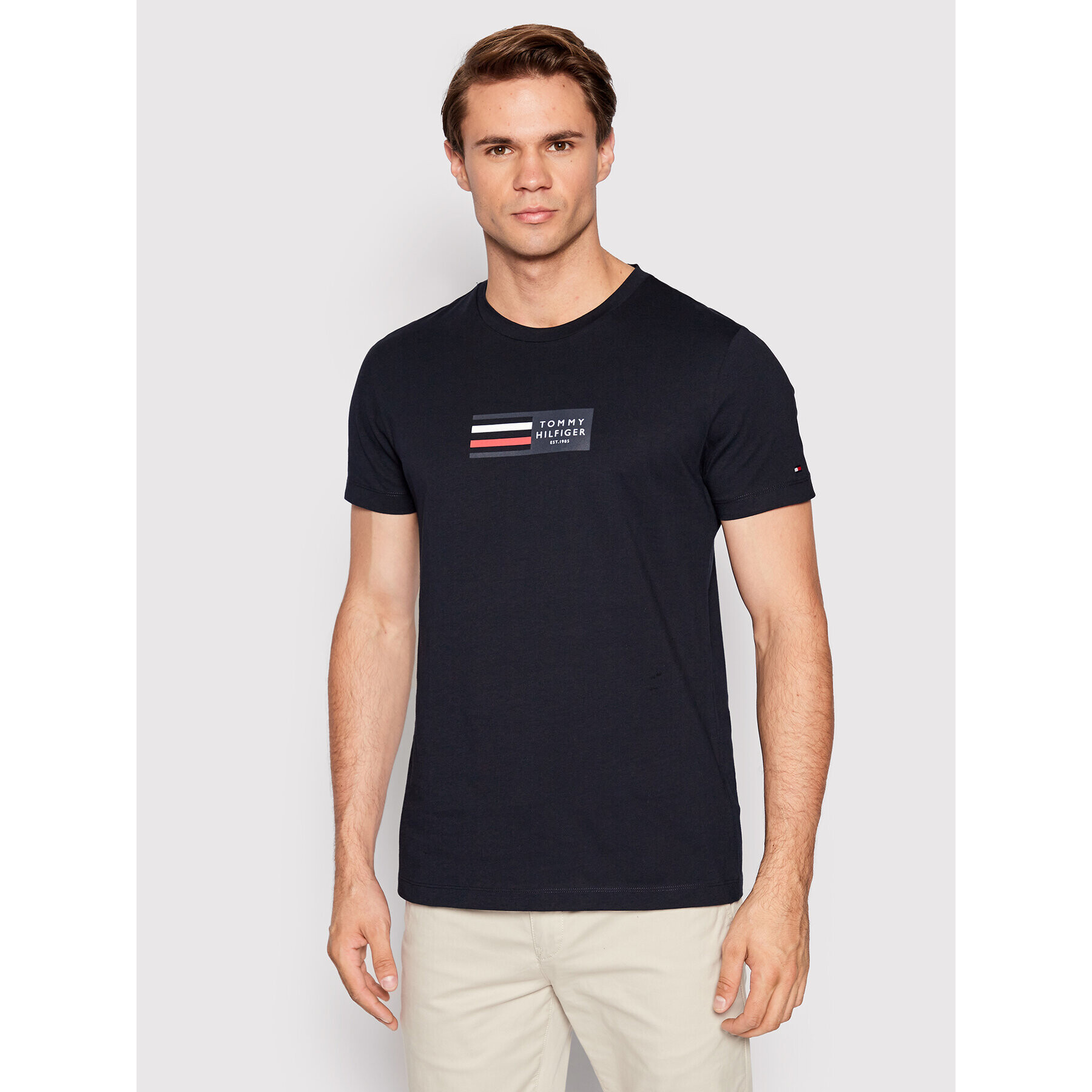 Tommy Hilfiger Póló Corp Graphic MW0MW25761 Sötétkék Slim Fit - Pepit.hu