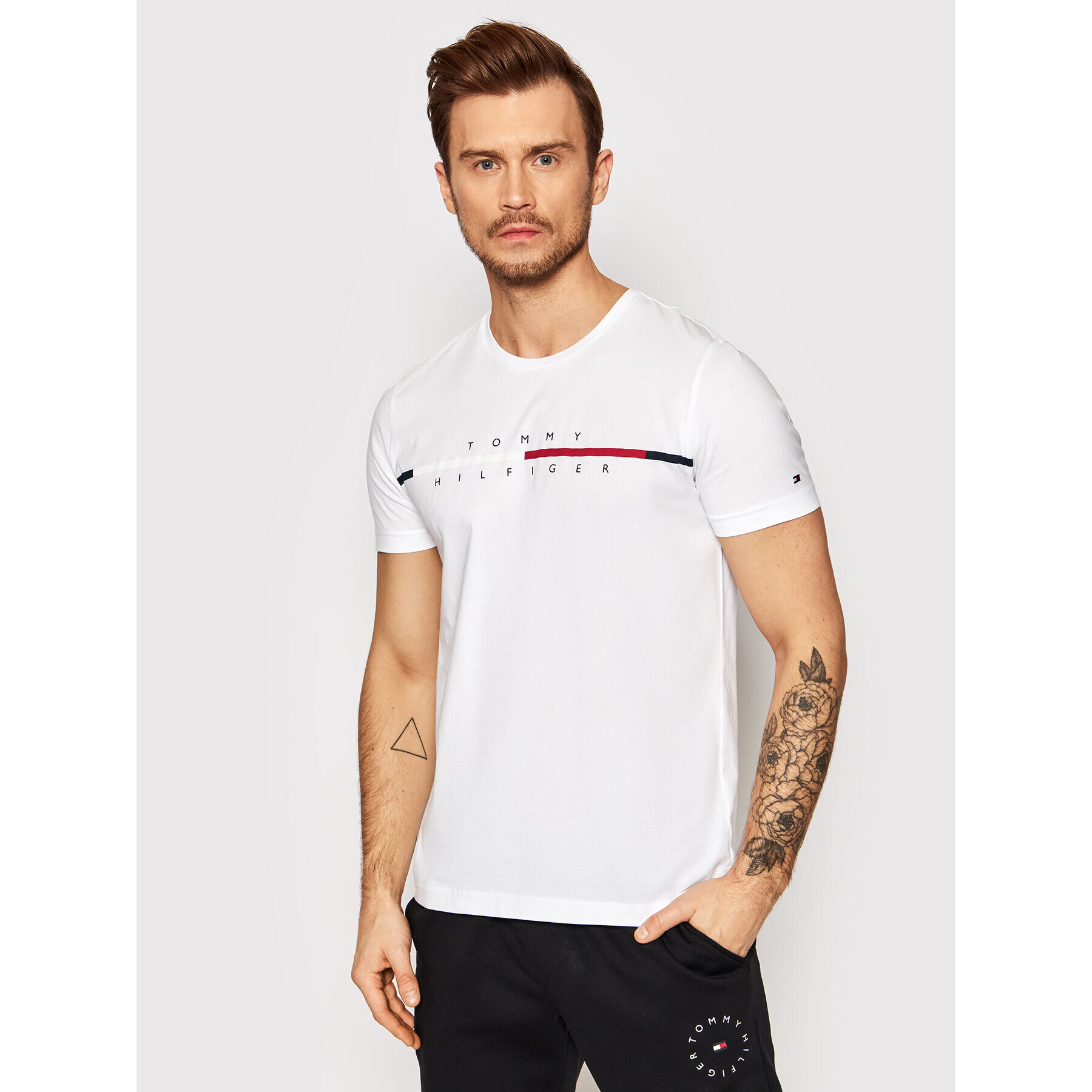 Tommy Hilfiger Póló Corp Split Logo MW0MW22128 Fehér Regular Fit - Pepit.hu