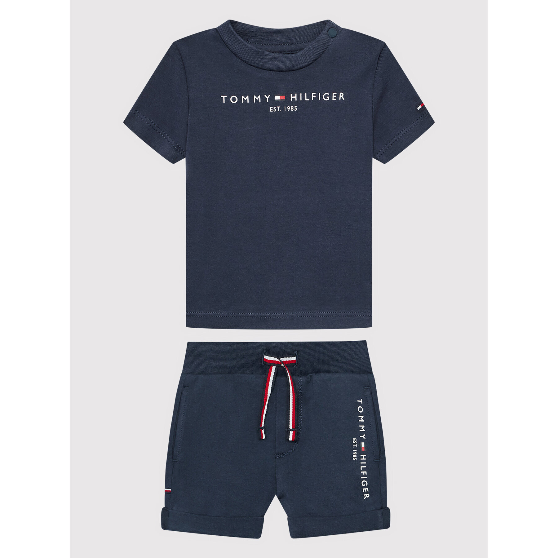 Tommy Hilfiger Póló és rövidnadrág szett Baby Essential KN0KN01488 Sötétkék Regular Fit - Pepit.hu