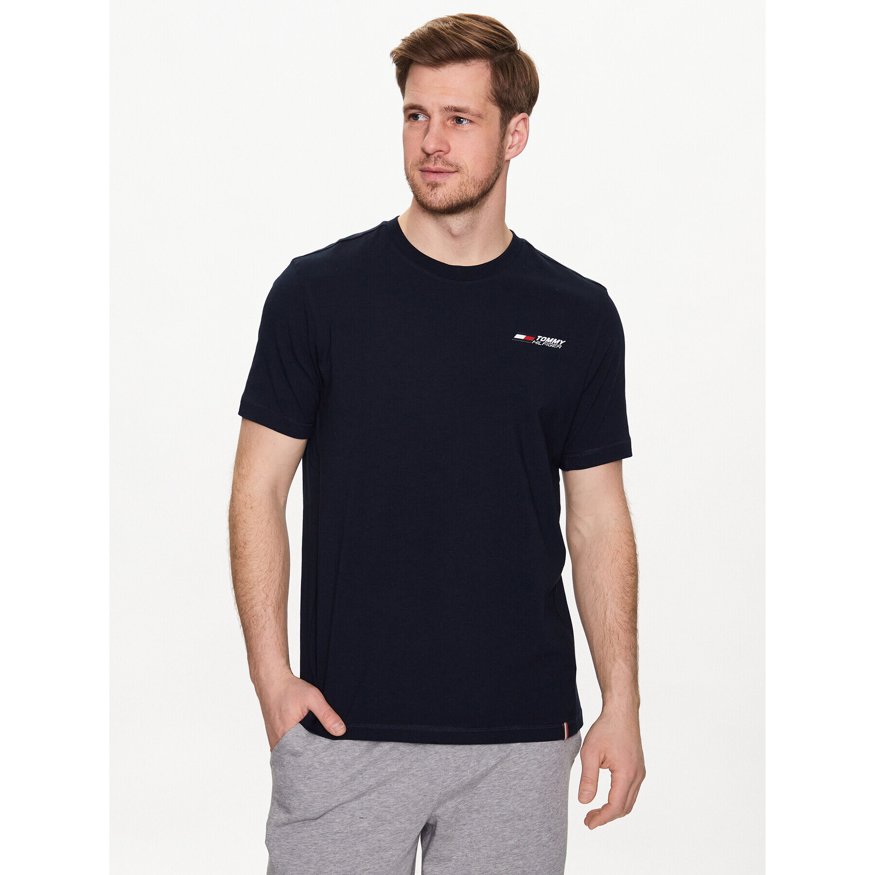 Tommy Hilfiger Póló Essential Small Logo MW0MW30438 Sötétkék Regular Fit - Pepit.hu