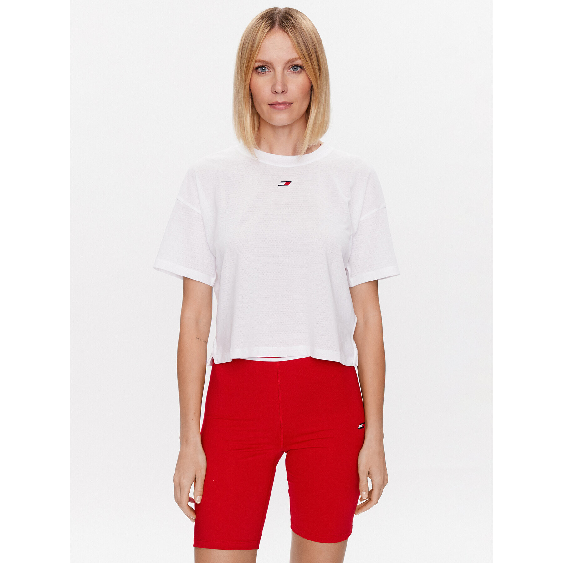 Tommy Hilfiger Póló Essentials S10S101670 Fehér Cropped Fit - Pepit.hu