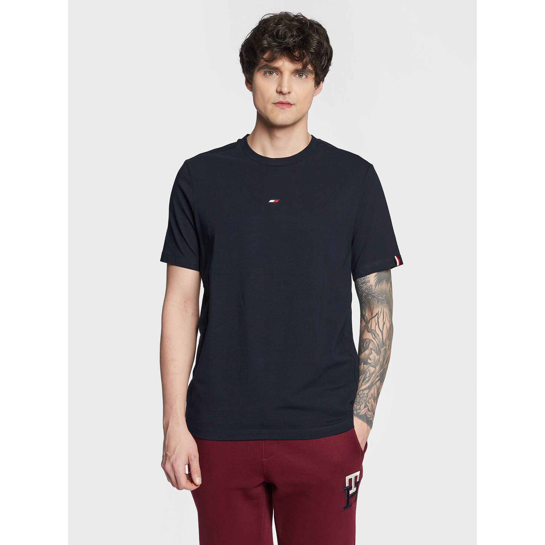 Tommy Hilfiger Póló Essentials Small Logo MW0MW27934 Sötétkék Regular Fit - Pepit.hu