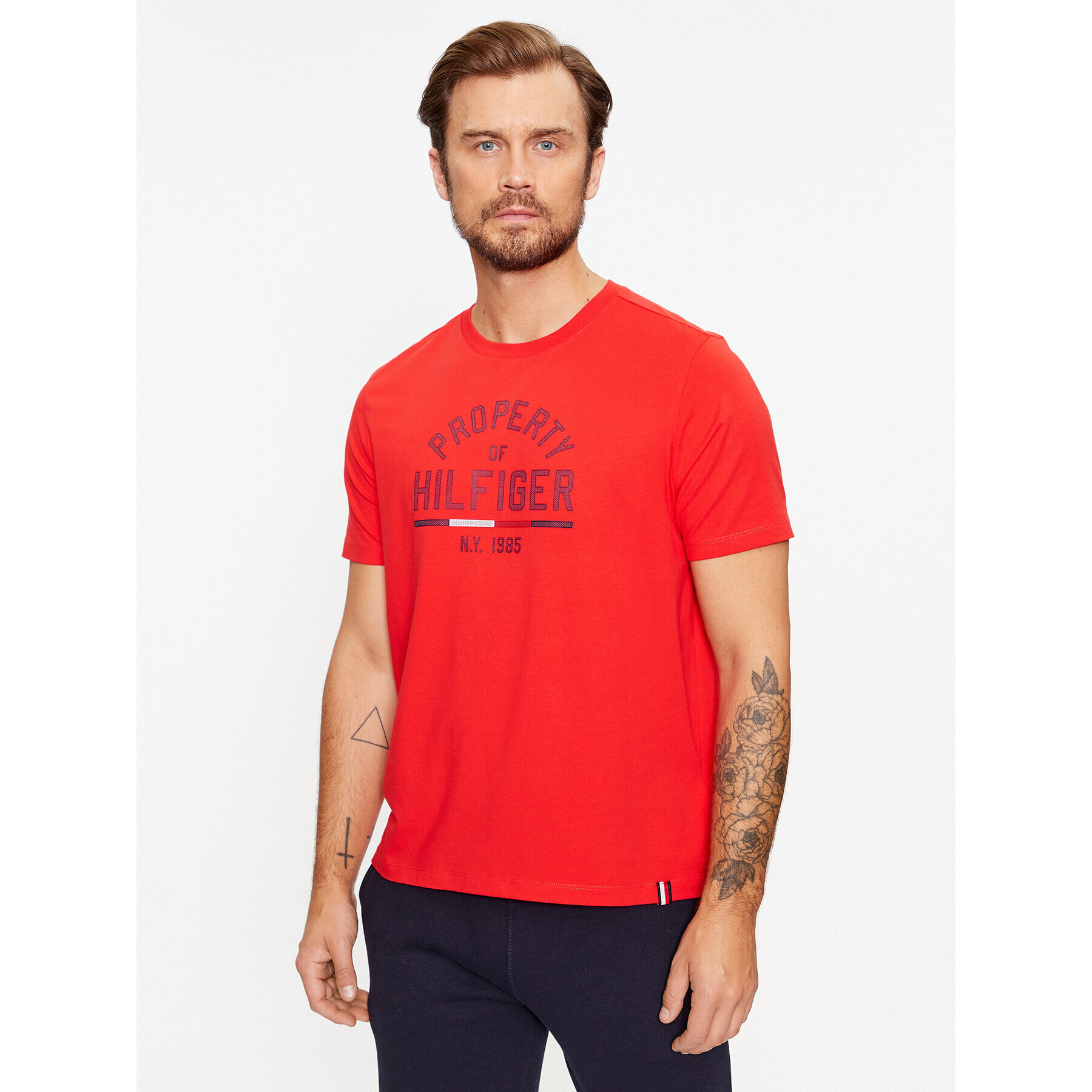 Tommy Hilfiger Póló Graphic MW0MW32641 Piros Regular Fit - Pepit.hu