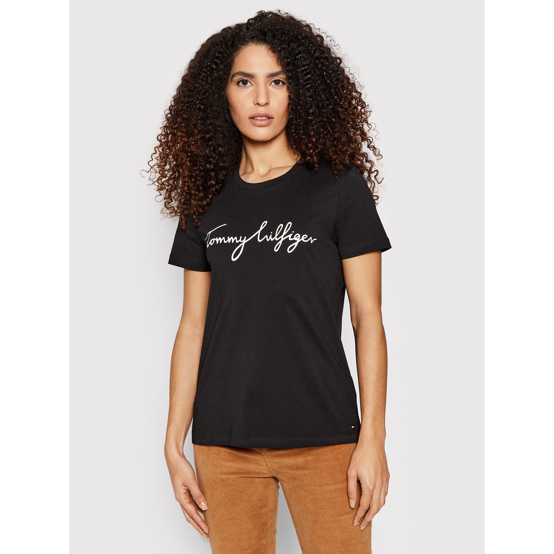 Tommy Hilfiger Póló Heritage Crew Neck Graphic Tee WW0WW24967 Fekete Regular Fit - Pepit.hu