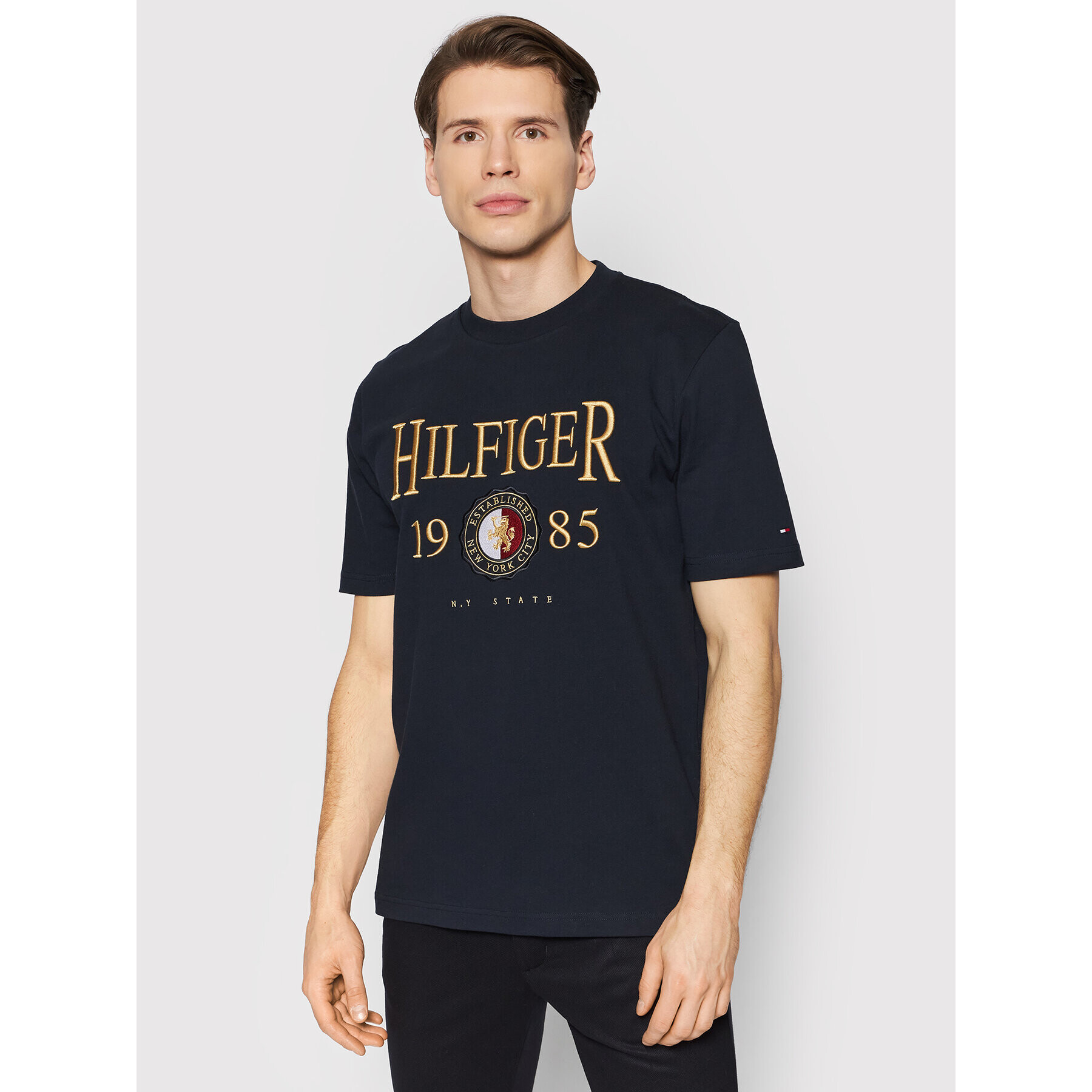 Tommy Hilfiger Póló Icon Crest MW0MW22130 Sötétkék Relaxed Fit - Pepit.hu