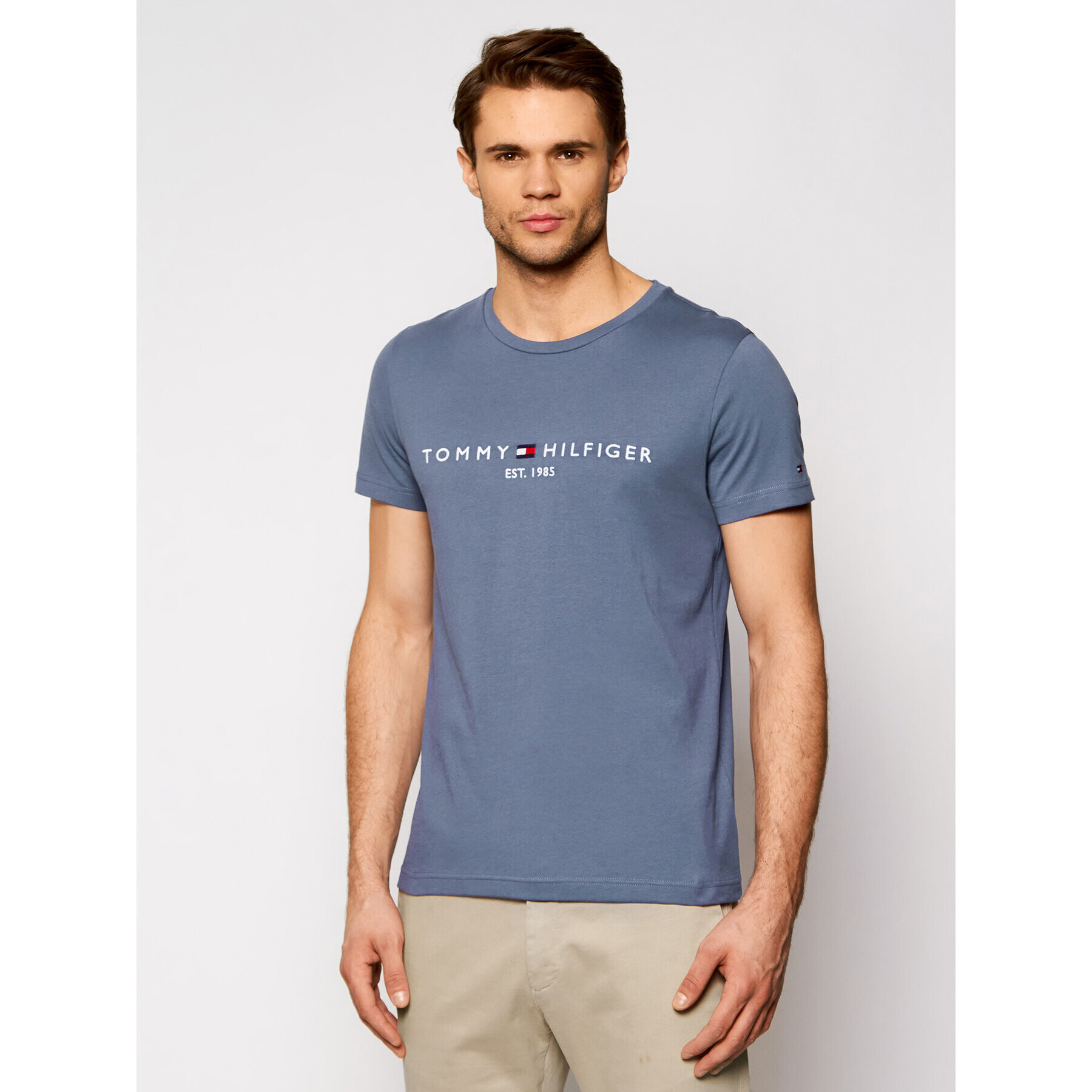 Tommy Hilfiger Póló Logo Tee MW0MW11797 Sötétkék Regular Fit - Pepit.hu