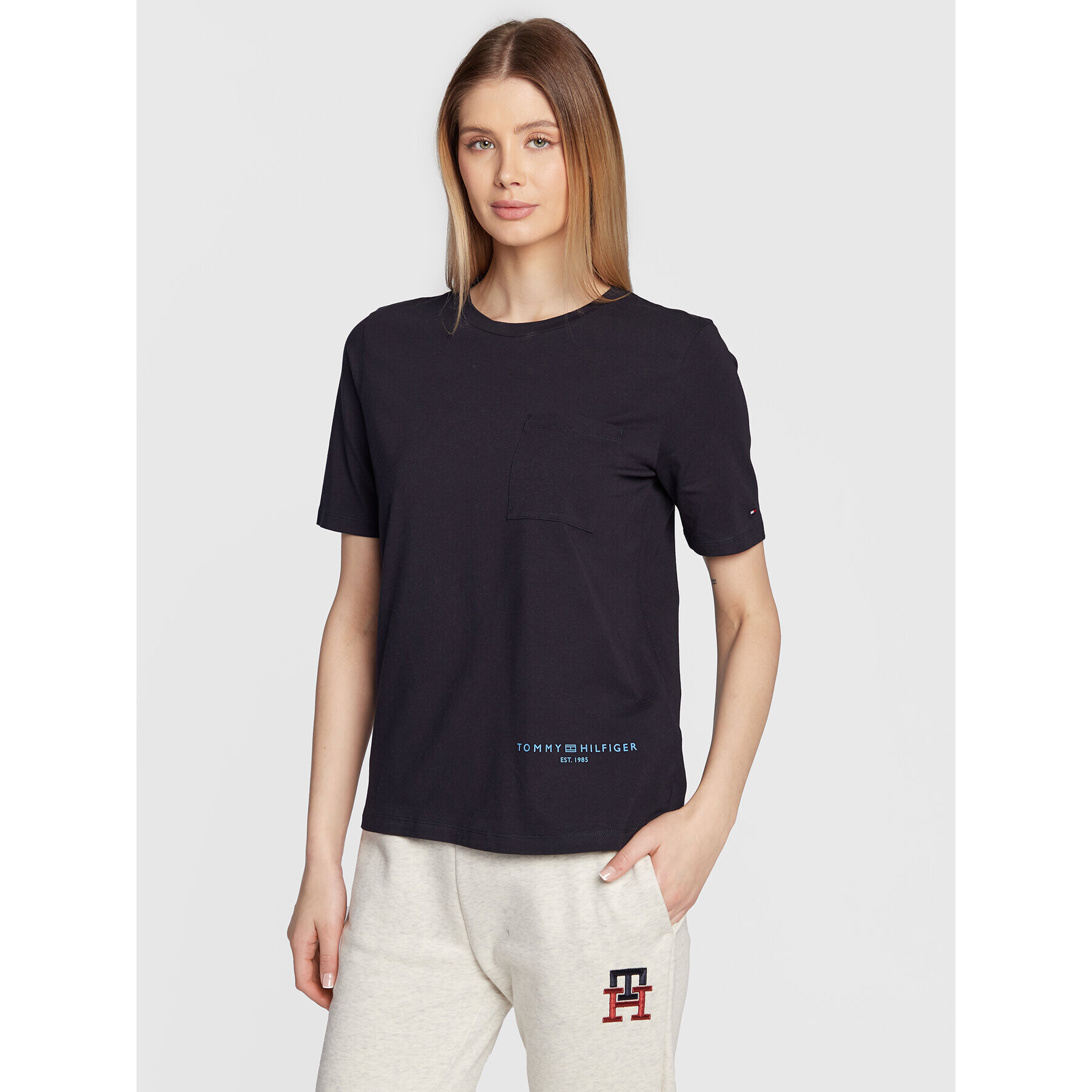 Tommy Hilfiger Póló Logo WW0WW37556 Sötétkék Regular Fit - Pepit.hu