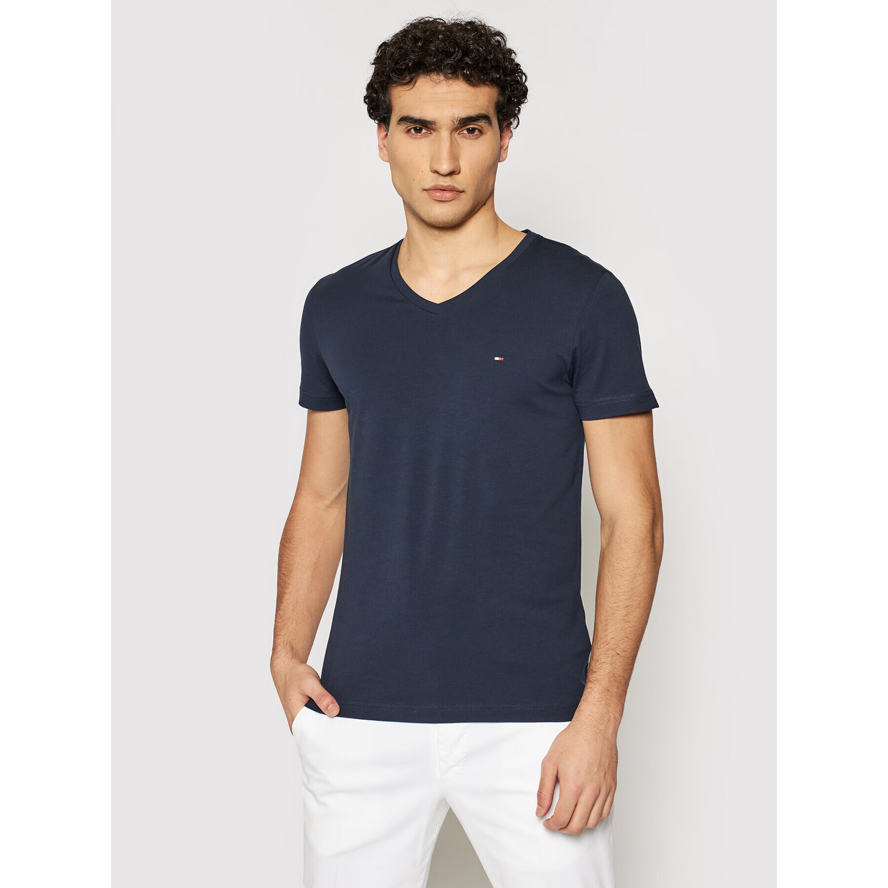 Tommy Hilfiger Póló MW0MW02045 Sötétkék Slim Fit - Pepit.hu