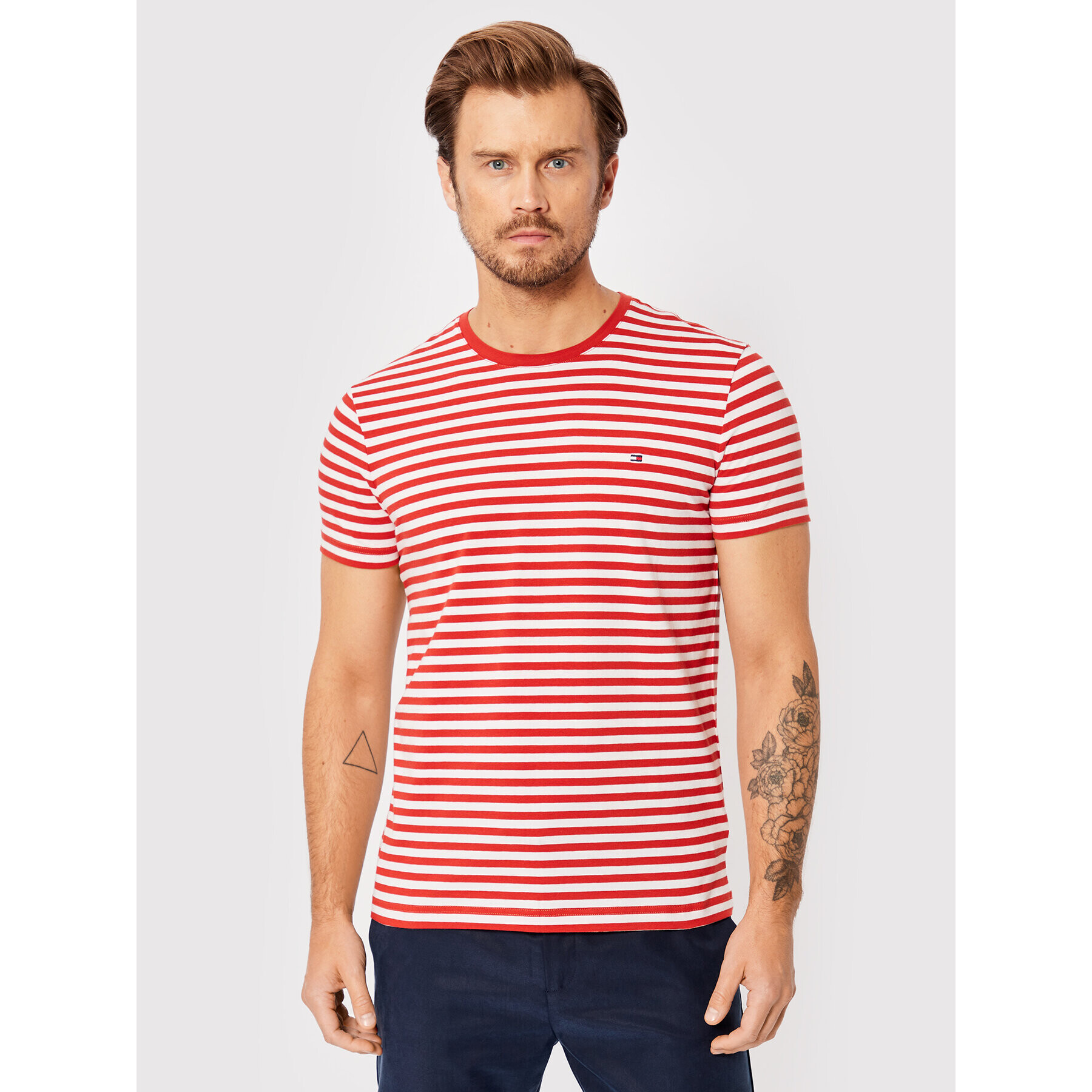 Tommy Hilfiger Póló MW0MW10800 Piros Slim Fit - Pepit.hu